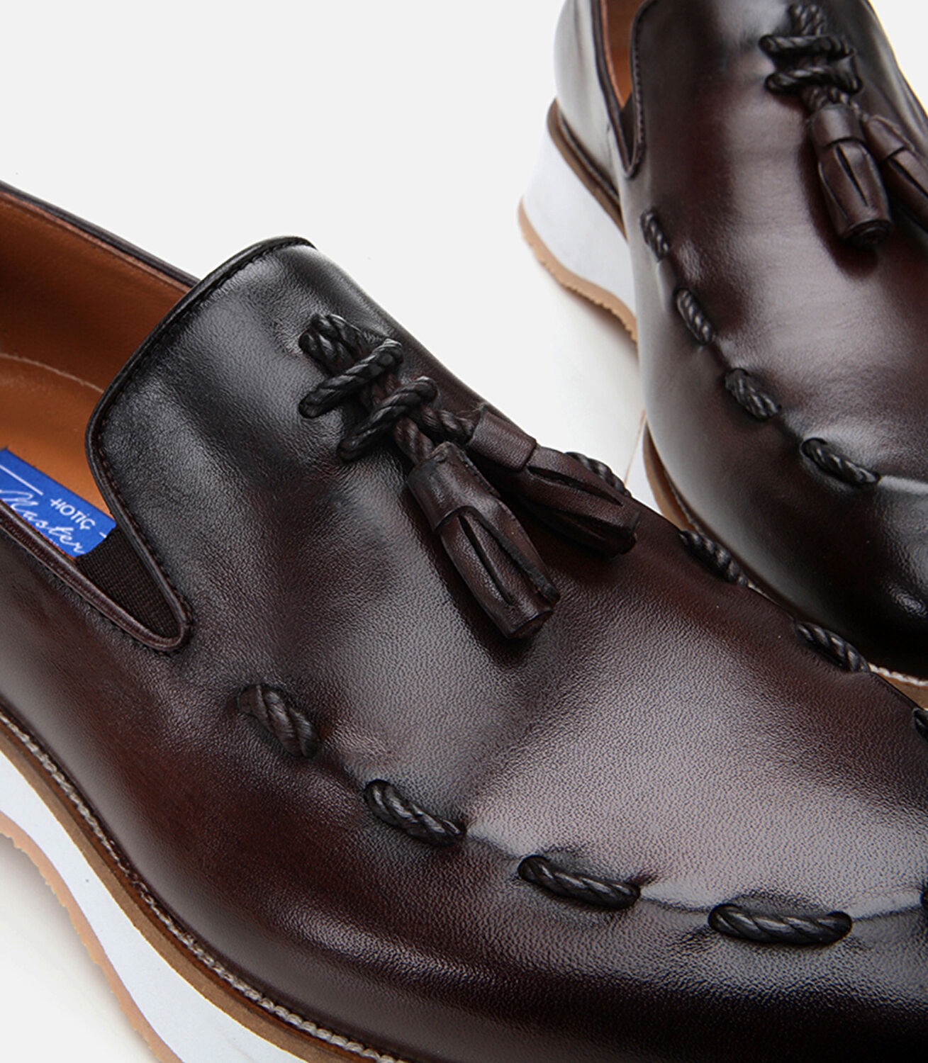 Erkek Deri Kahverengi Püskül Detaylı Klasik Loafer
