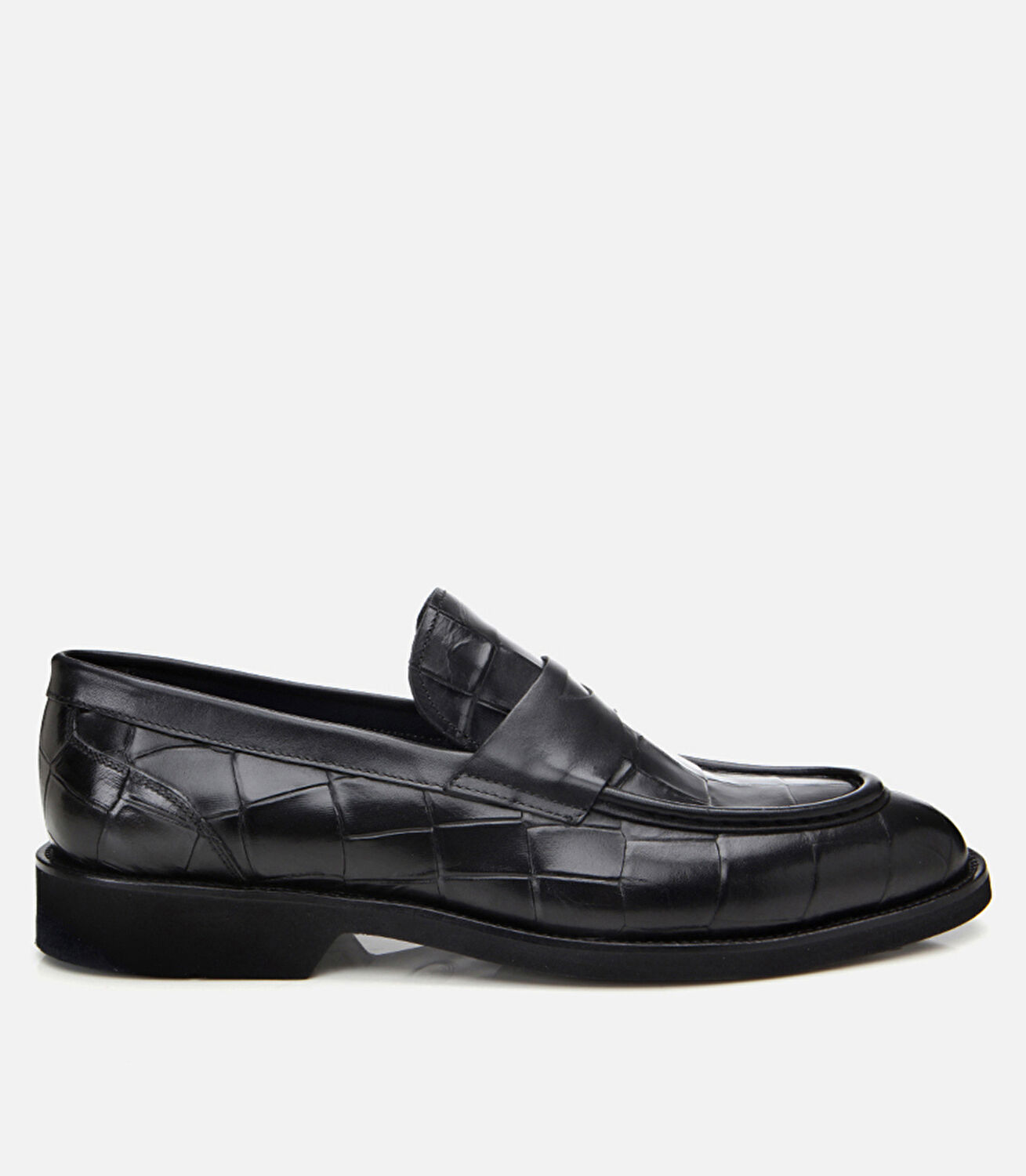  Erkek Deri Siyah Hafif Tabanlı Klasik Loafer