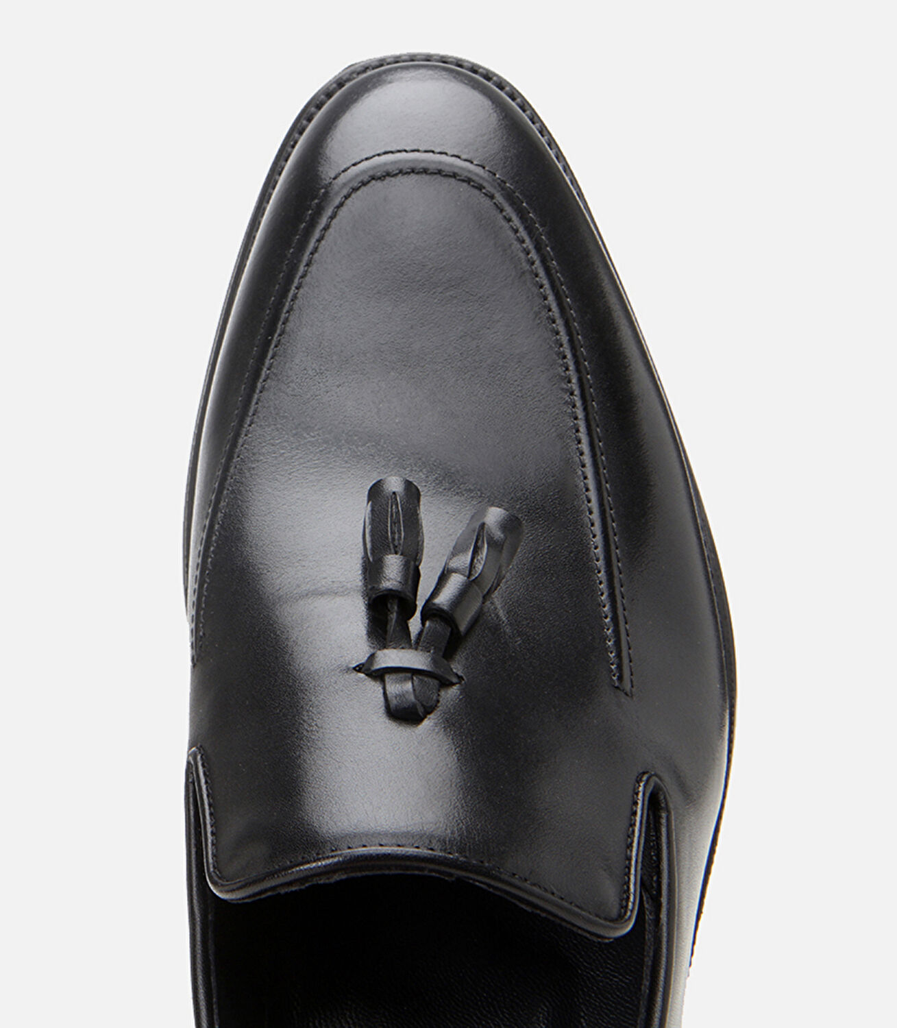 Erkek Deri Siyah Püskül Detaylı Klasik Loafer