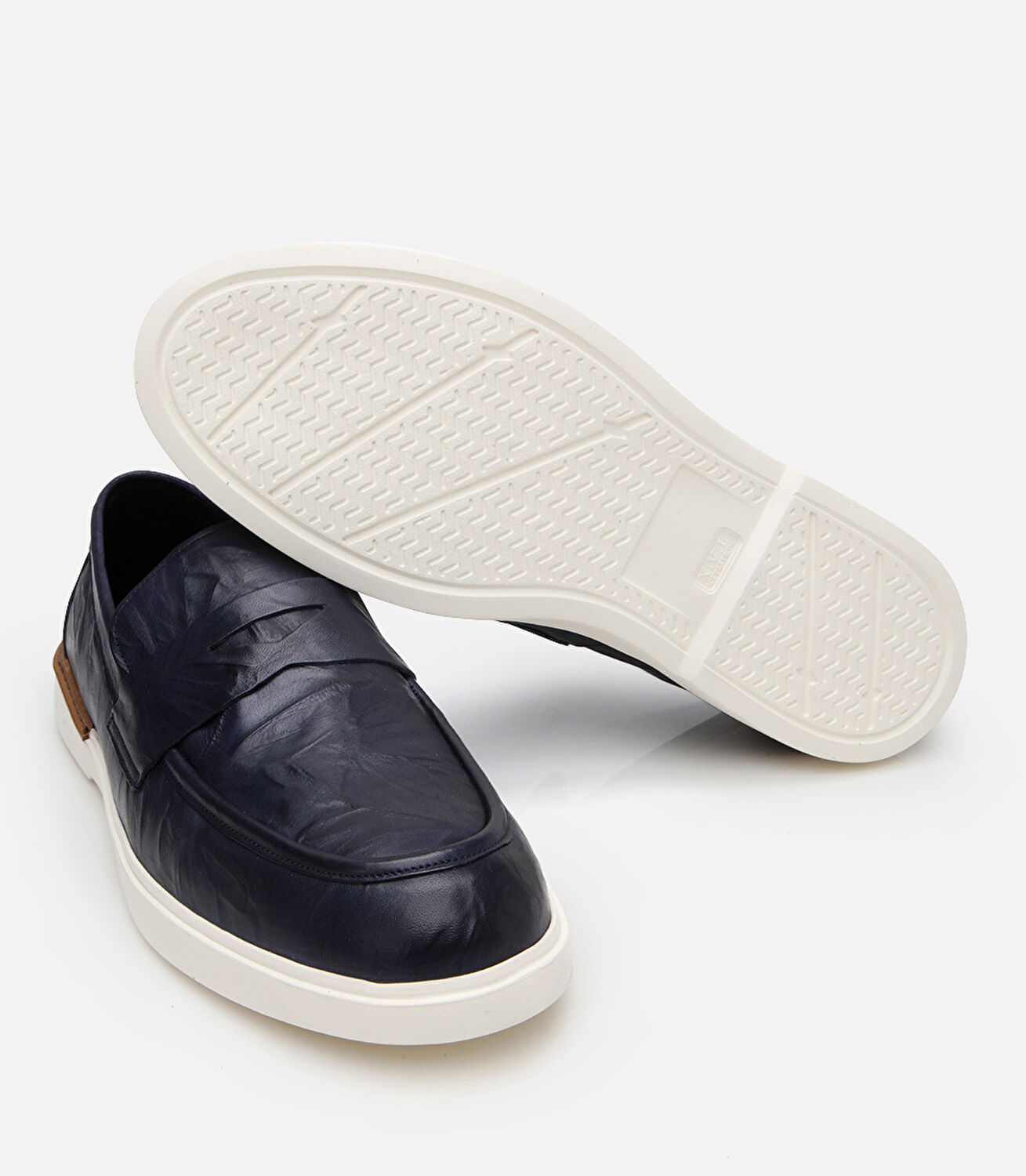 Erkek Deri Lacivert Ultra Hafif Tabanlı Klasik Loafer