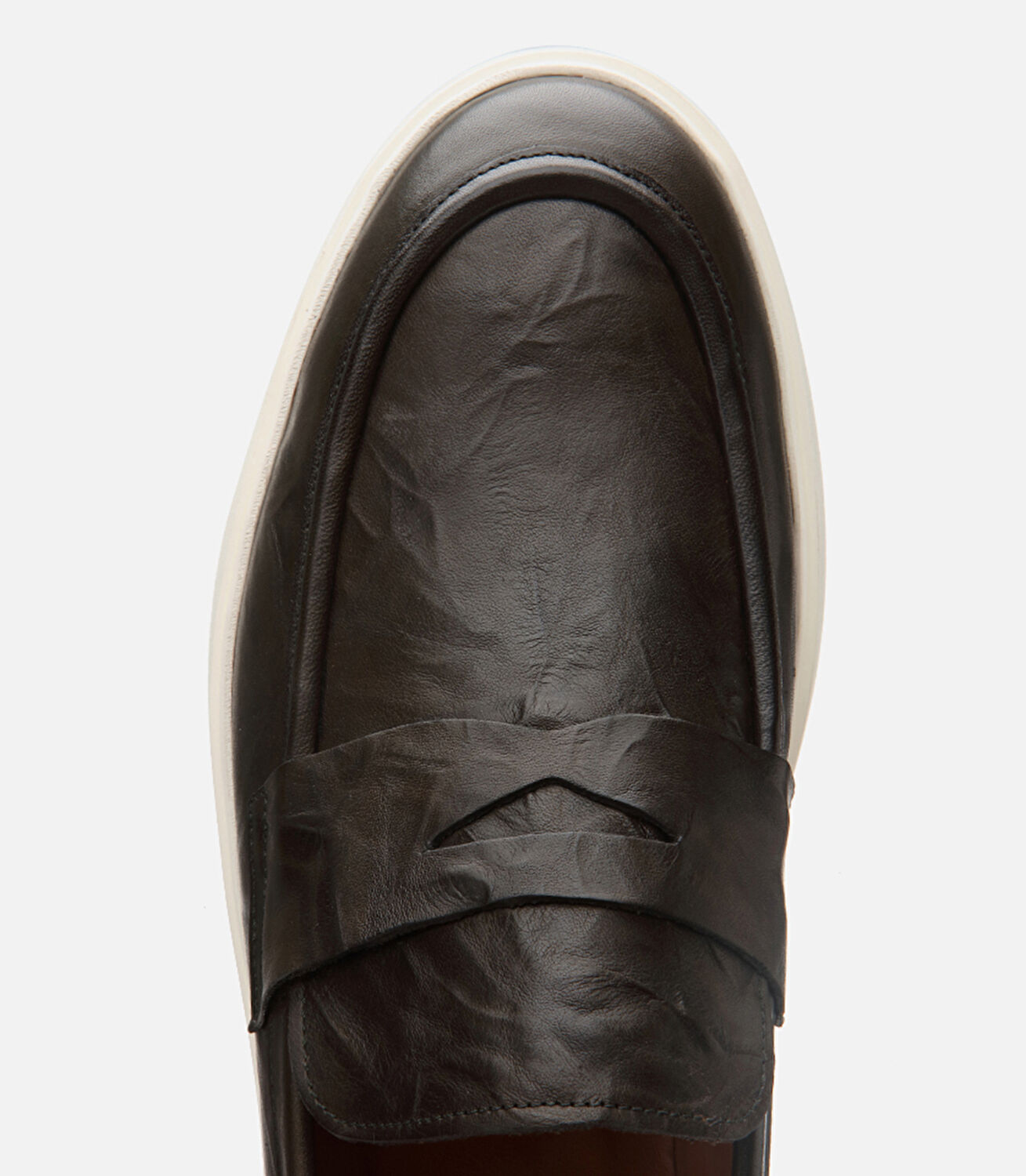 Erkek Deri Haki Ultra Hafif Tabanlı Klasik Loafer