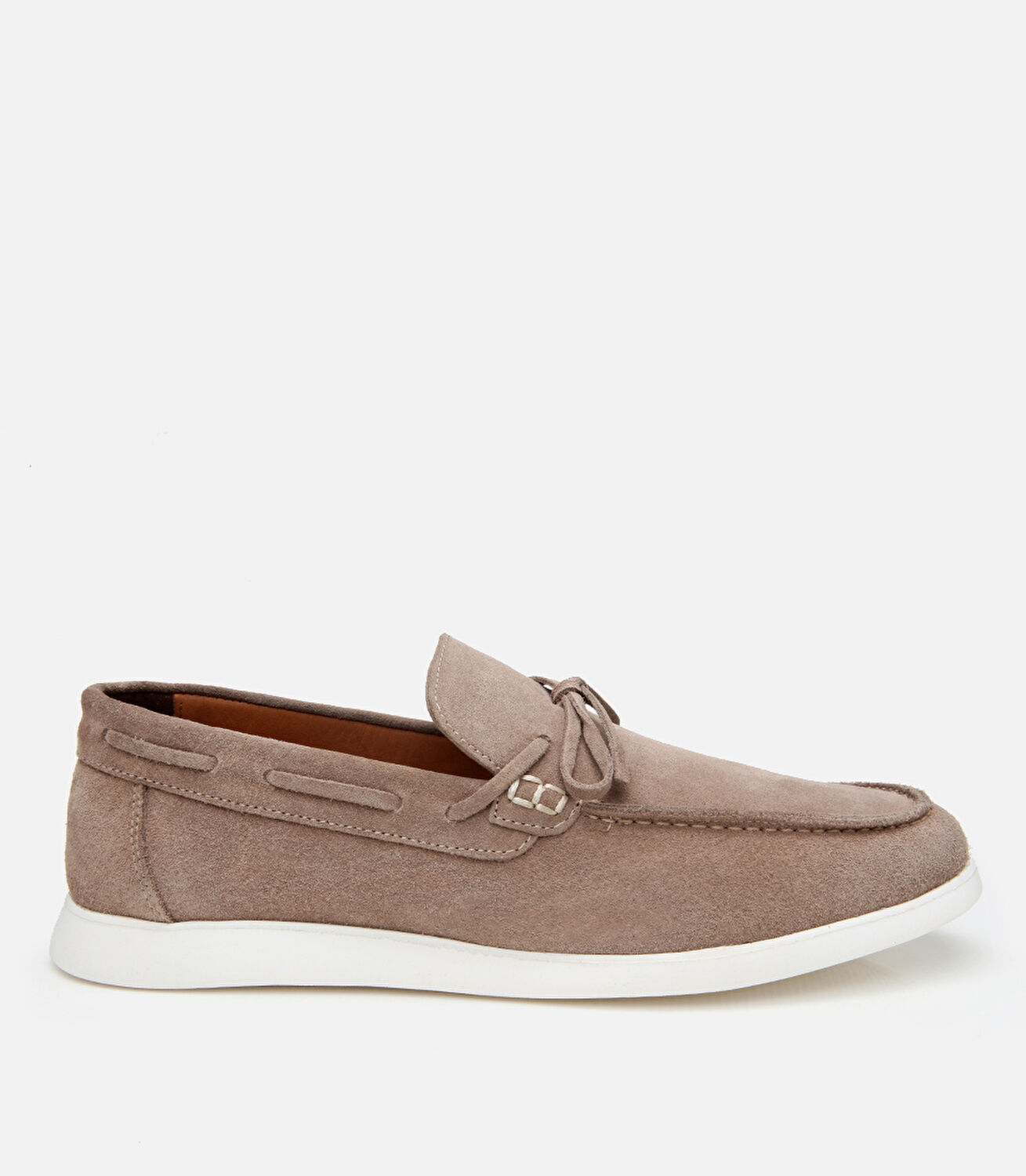 Erkek Süet Deri Bej Bağcıklı Loafer