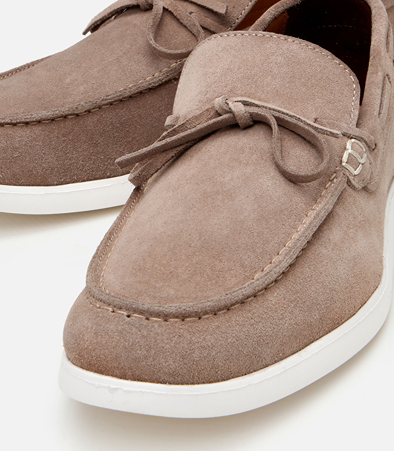 Erkek Süet Deri Bej Bağcıklı Loafer