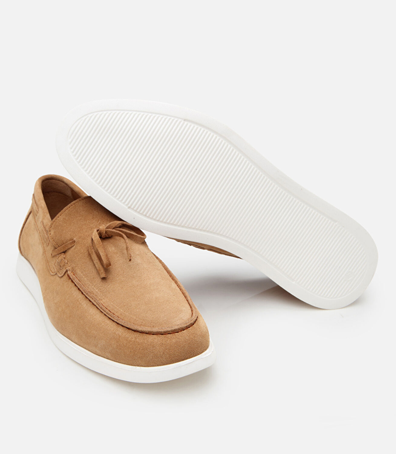 Erkek Süet Deri Taba Bağcıklı Loafer