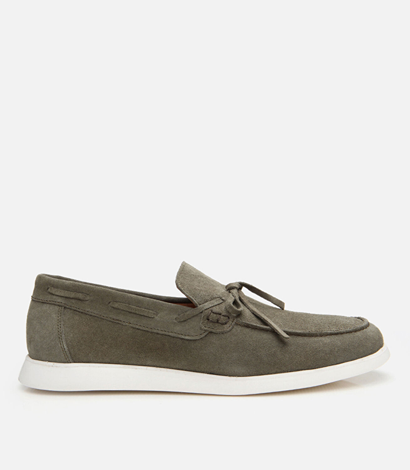 Erkek Süet Deri Yeşil Bağcıklı Loafer