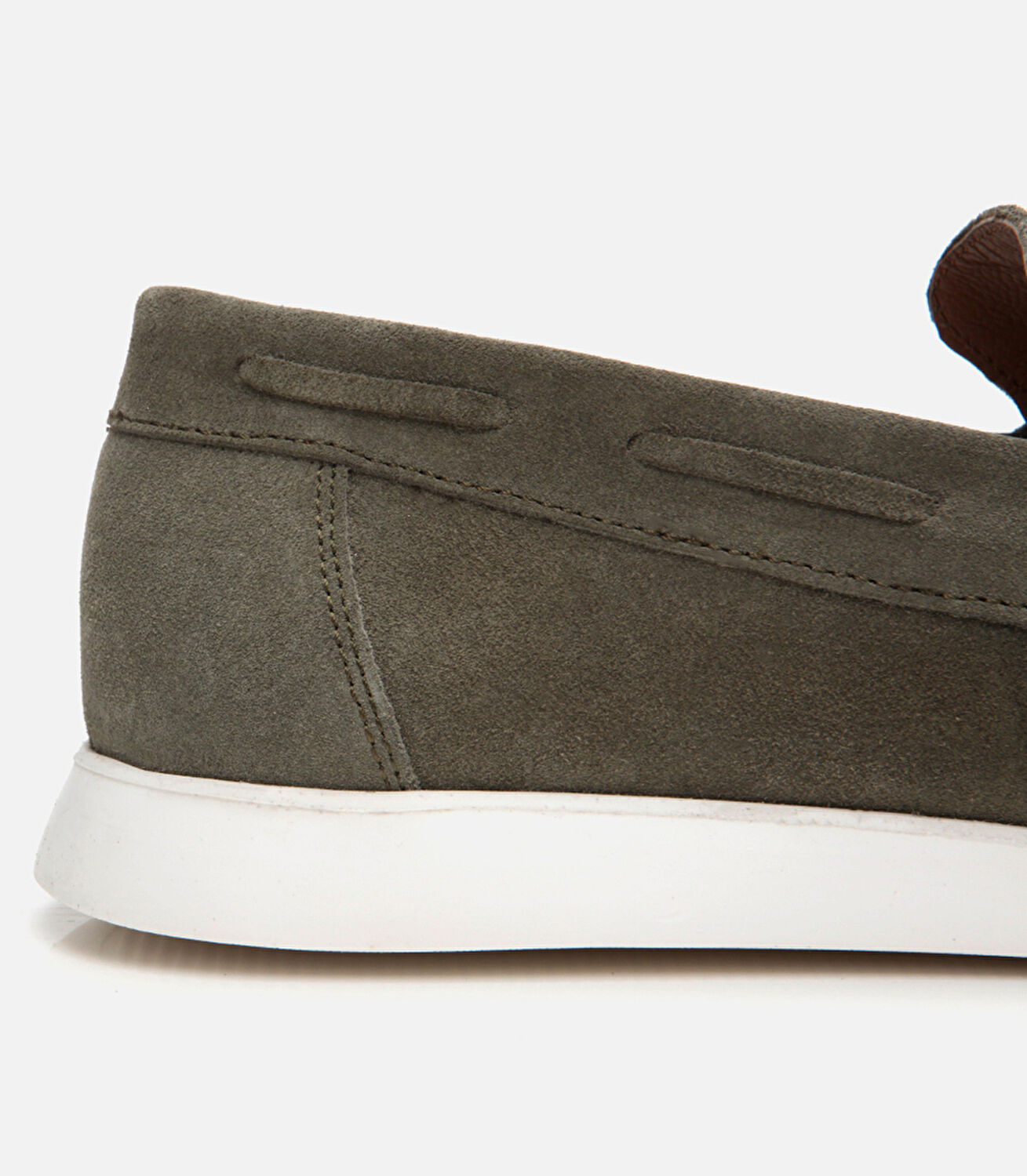 Erkek Süet Deri Yeşil Bağcıklı Loafer