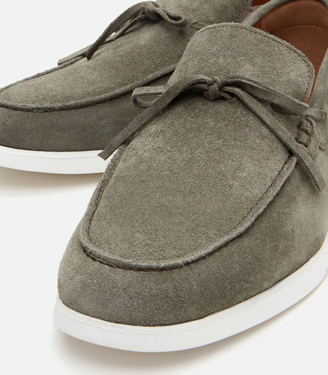 Erkek Süet Deri Yeşil Bağcıklı Loafer