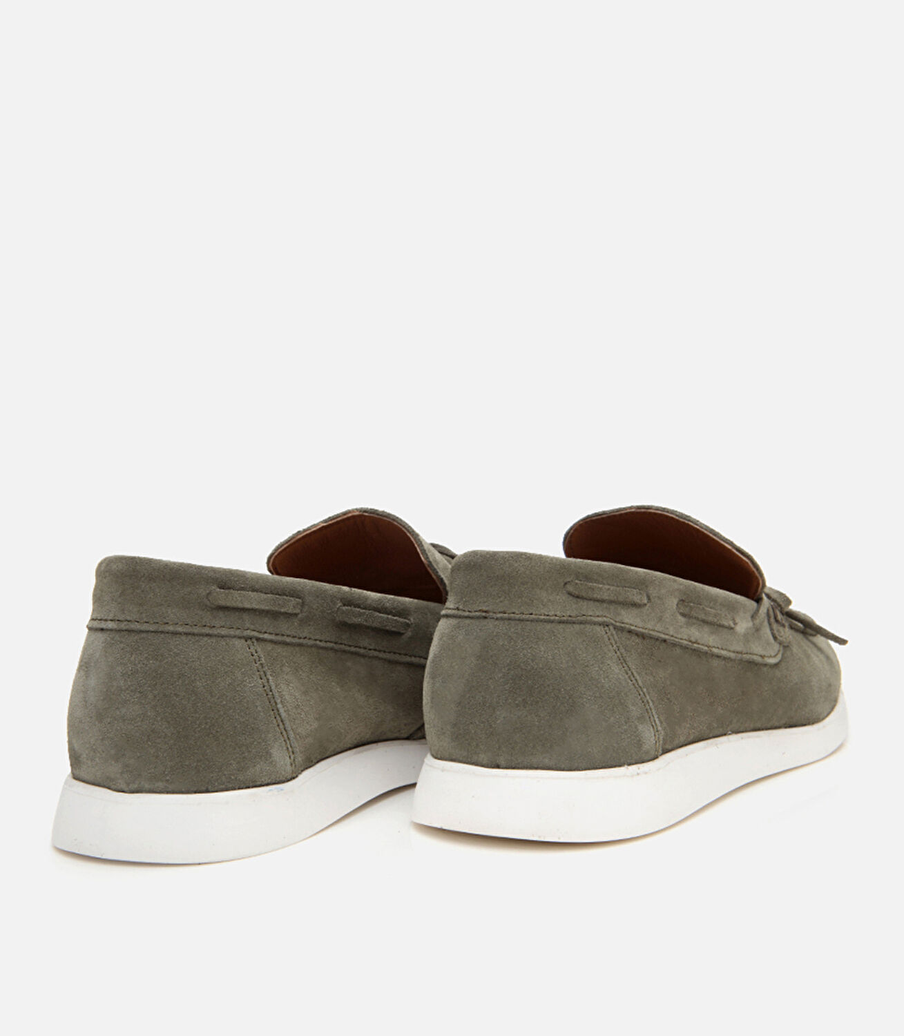 Erkek Süet Deri Yeşil Bağcıklı Loafer
