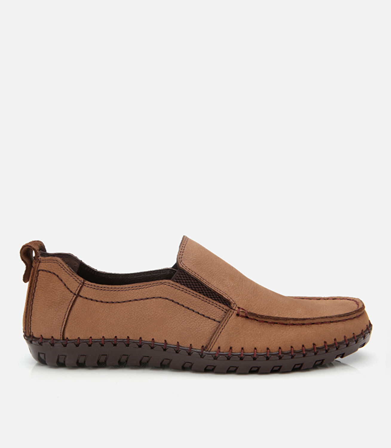 Erkek Nubuk Deri Bej Rahat Günlük Loafer