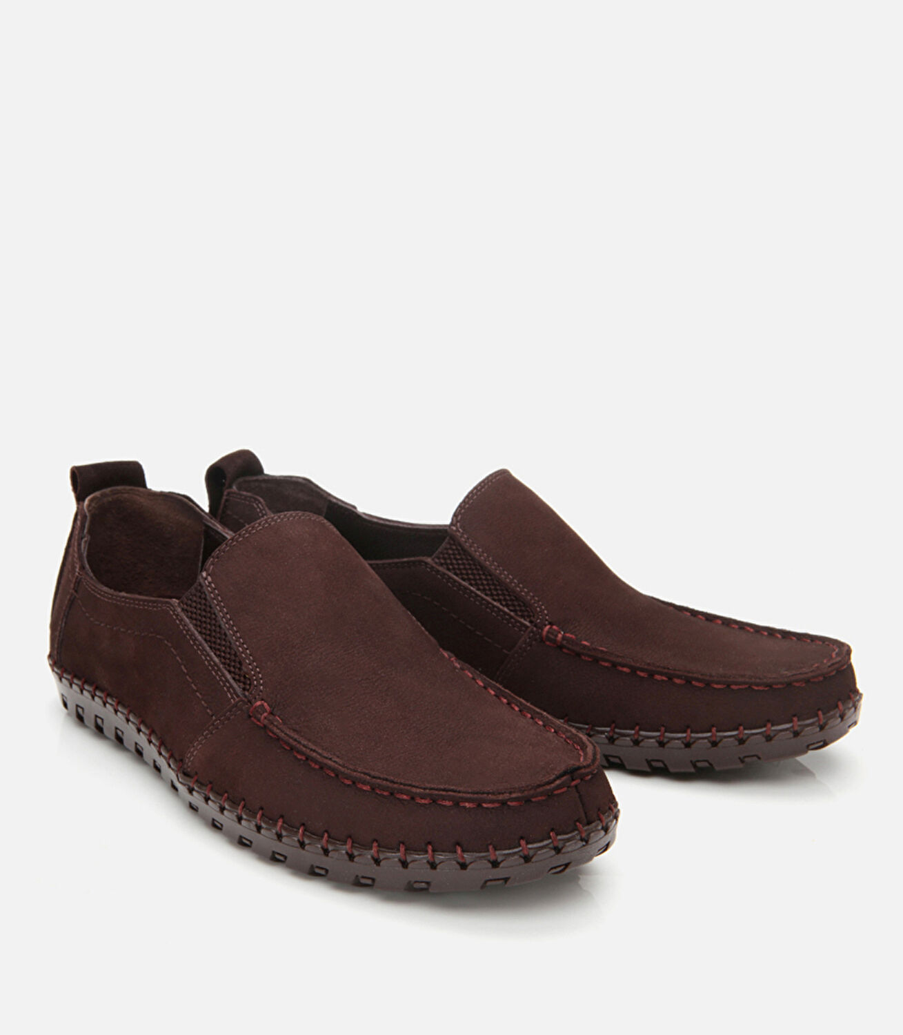Erkek Nubuk Deri Kahverengi Rahat Günlük Loafer