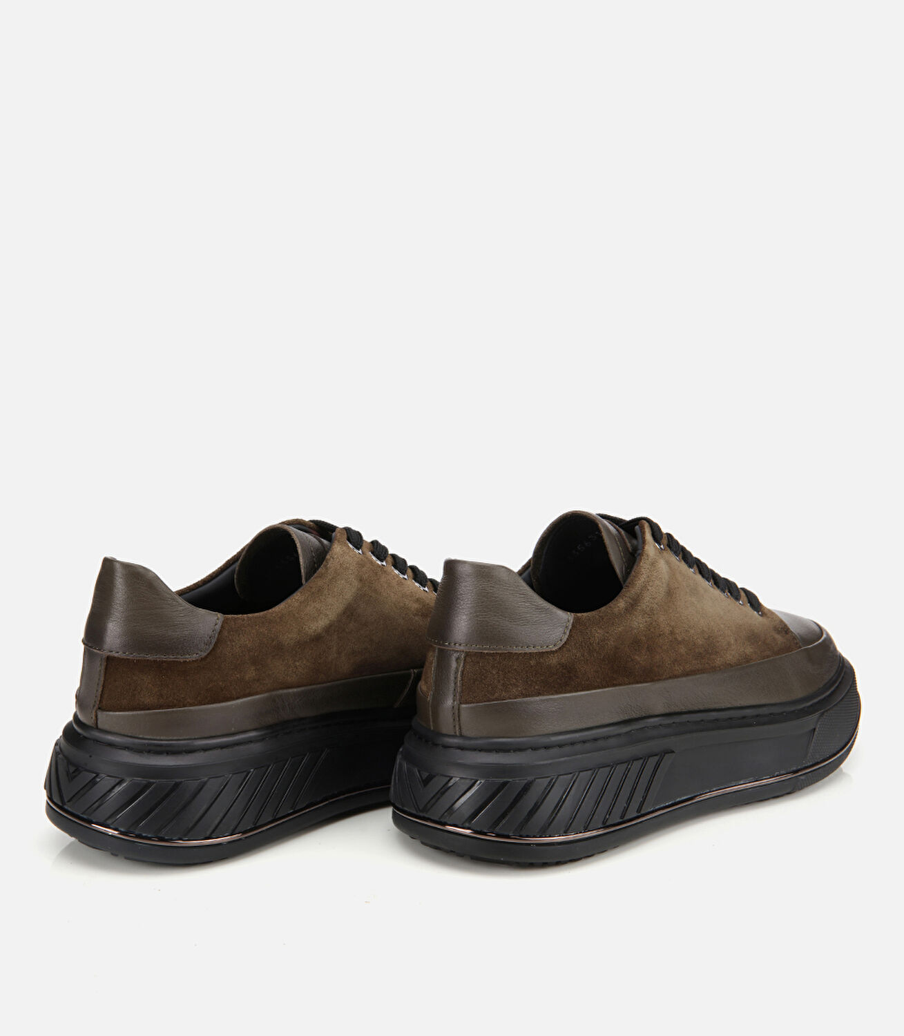 Erkek  Süet Deri Haki Yüksek Tabanlı Spor Ayakkabı