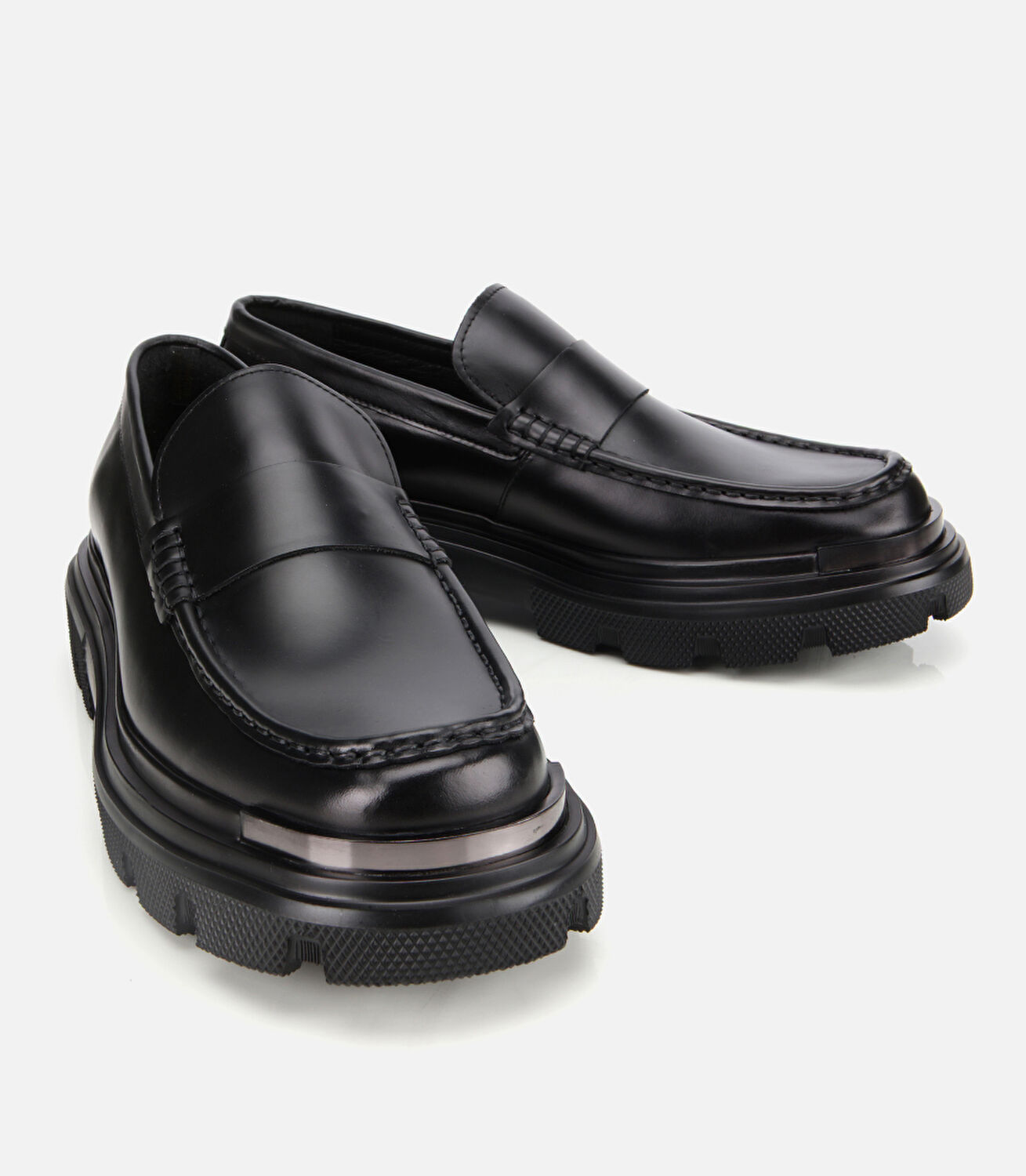 Erkek Deri Siyah Yüksek Tabanlı Klasik Loafer