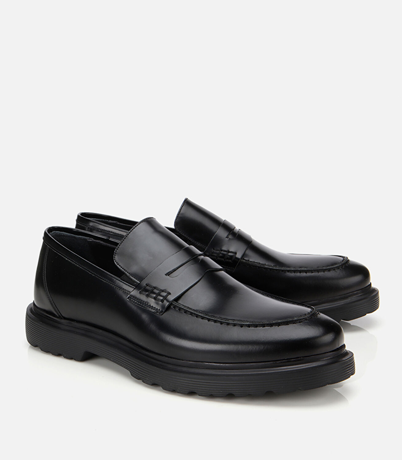 Erkek Açma Deri Siyah Klasik Loafer