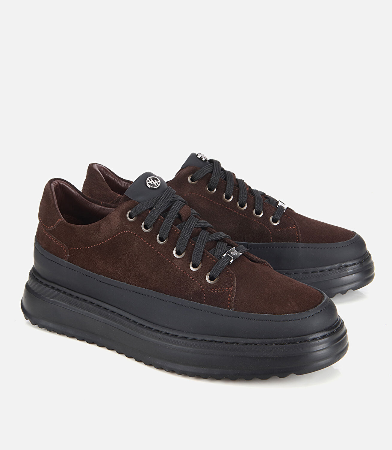 Erkek Süet Deri Kahverengi Kalın Tabanlı Günlük Ayakkabı