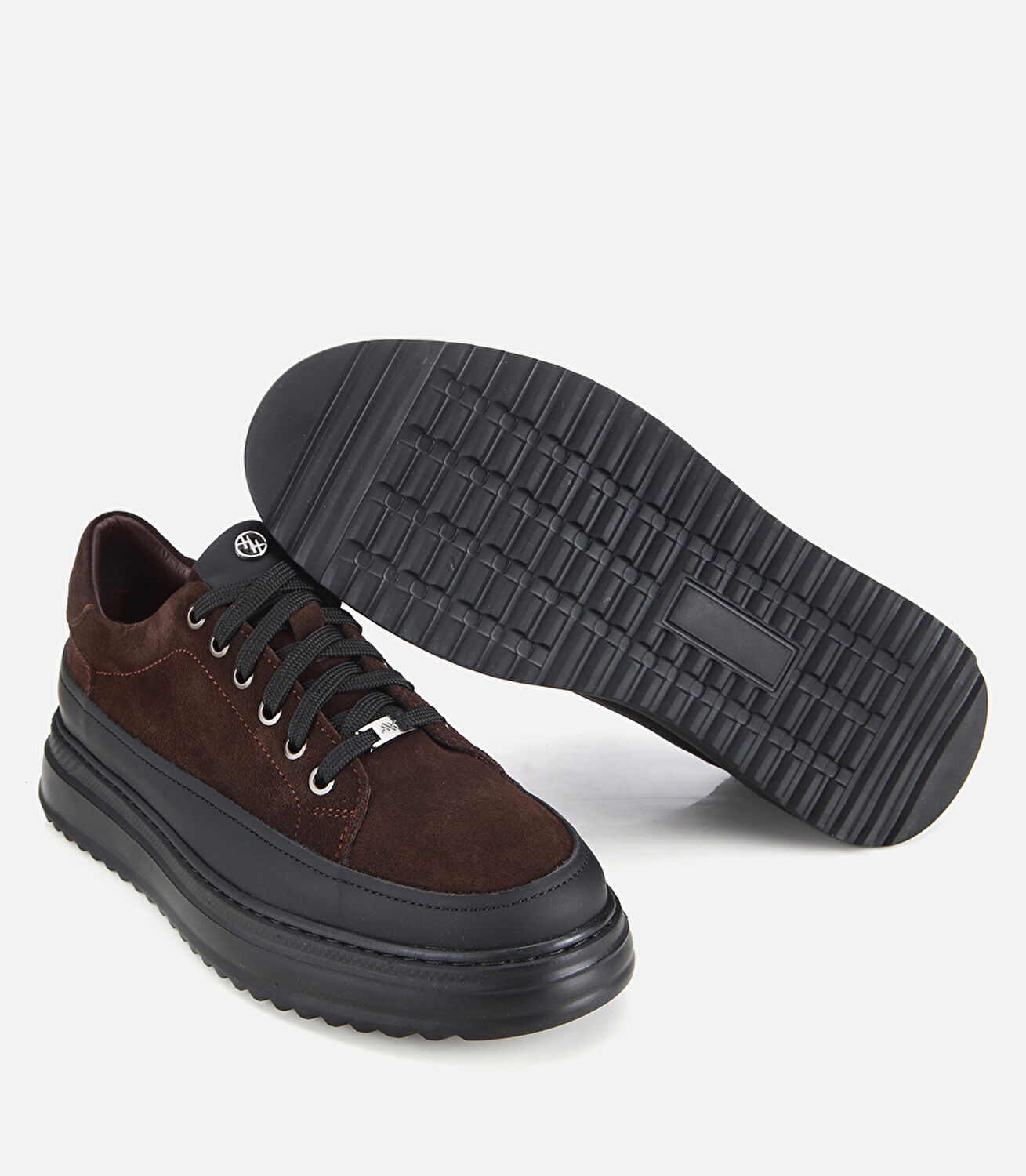 Erkek Süet Deri Kahverengi Kalın Tabanlı Günlük Ayakkabı