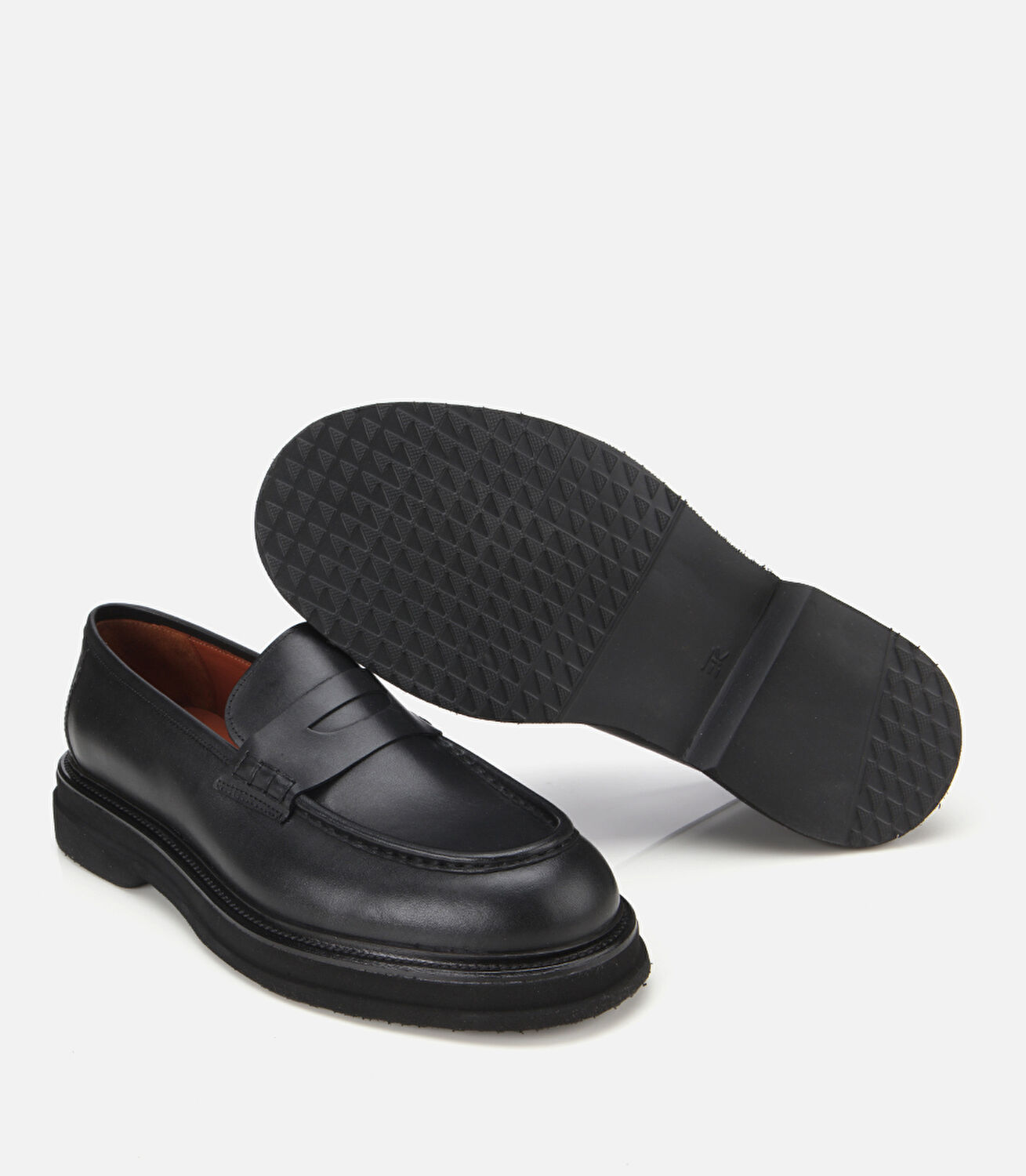 Erkek Deri Siyah Yumuşak Dokulu Kalın Tabanlı Klasik Loafer
