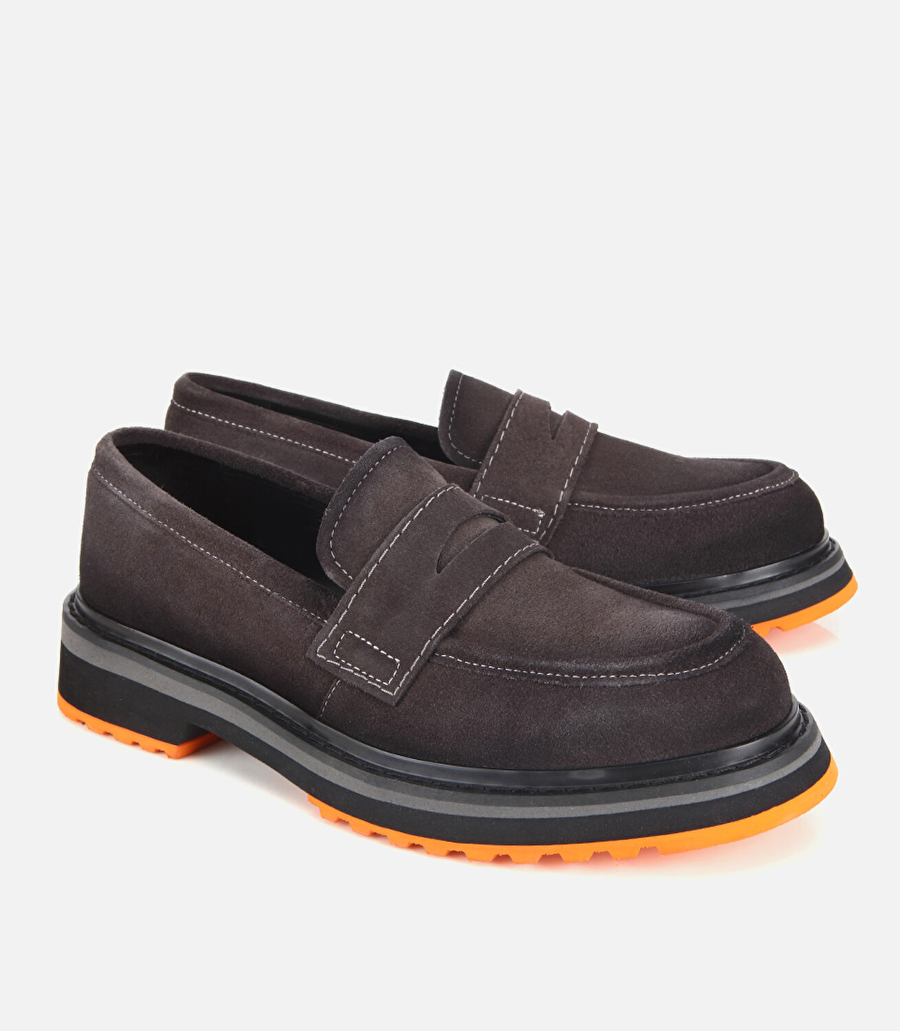 Erkek Süet Deri Gri Hafif Tabanlı Günlük Loafer