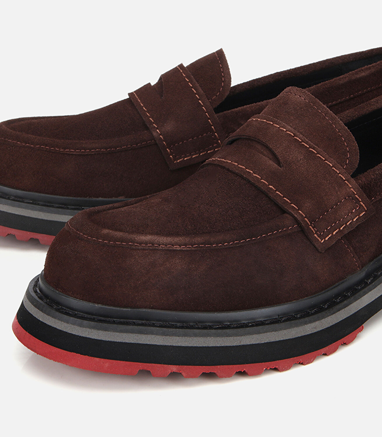 Erkek Süet Deri Kahverengi Hafif Tabanlı Günlük Loafer