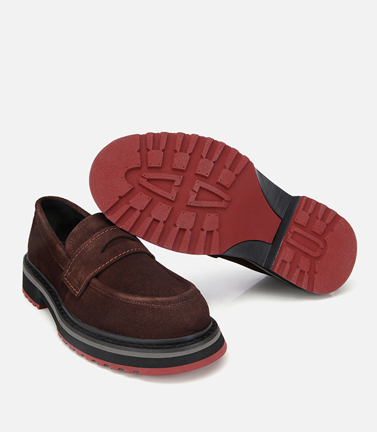 Erkek Süet Deri Kahverengi Hafif Tabanlı Günlük Loafer