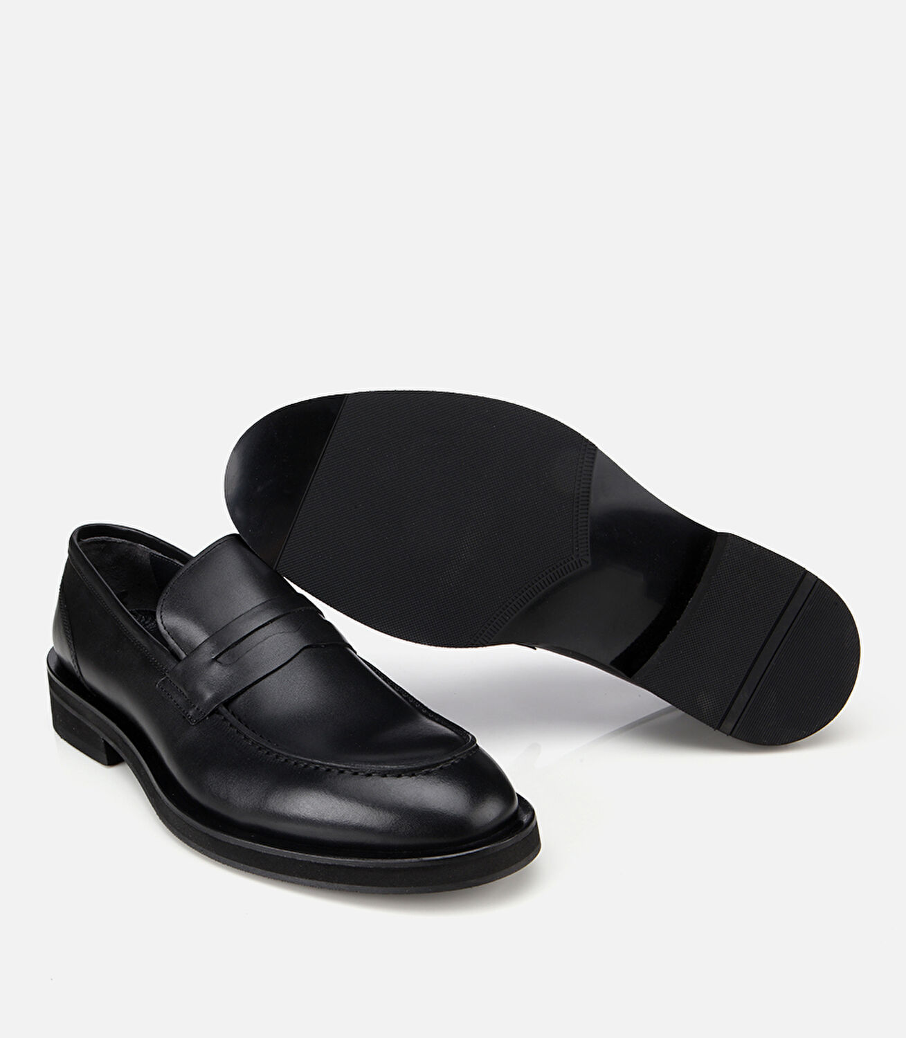 Erkek Deri Siyah Klasik Loafer Ayakkabı