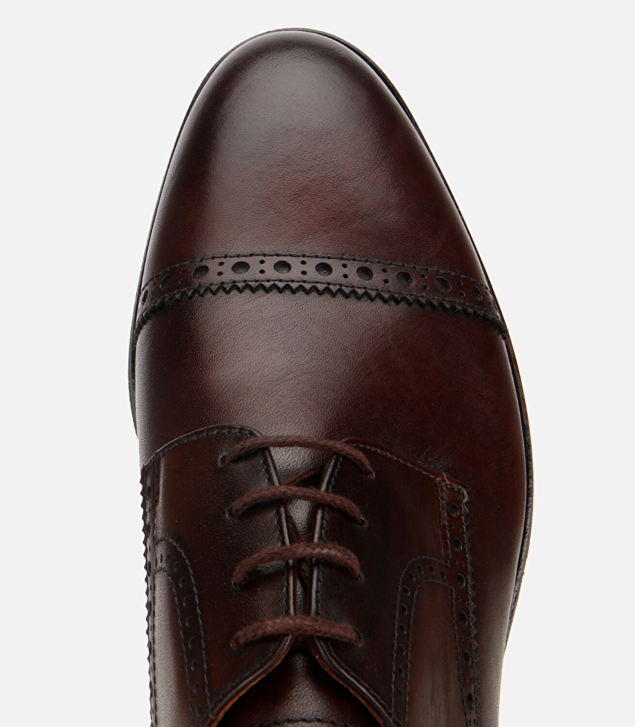 Erkek Deri Kahvrengi İşlemeli Klasik Ayakkabı