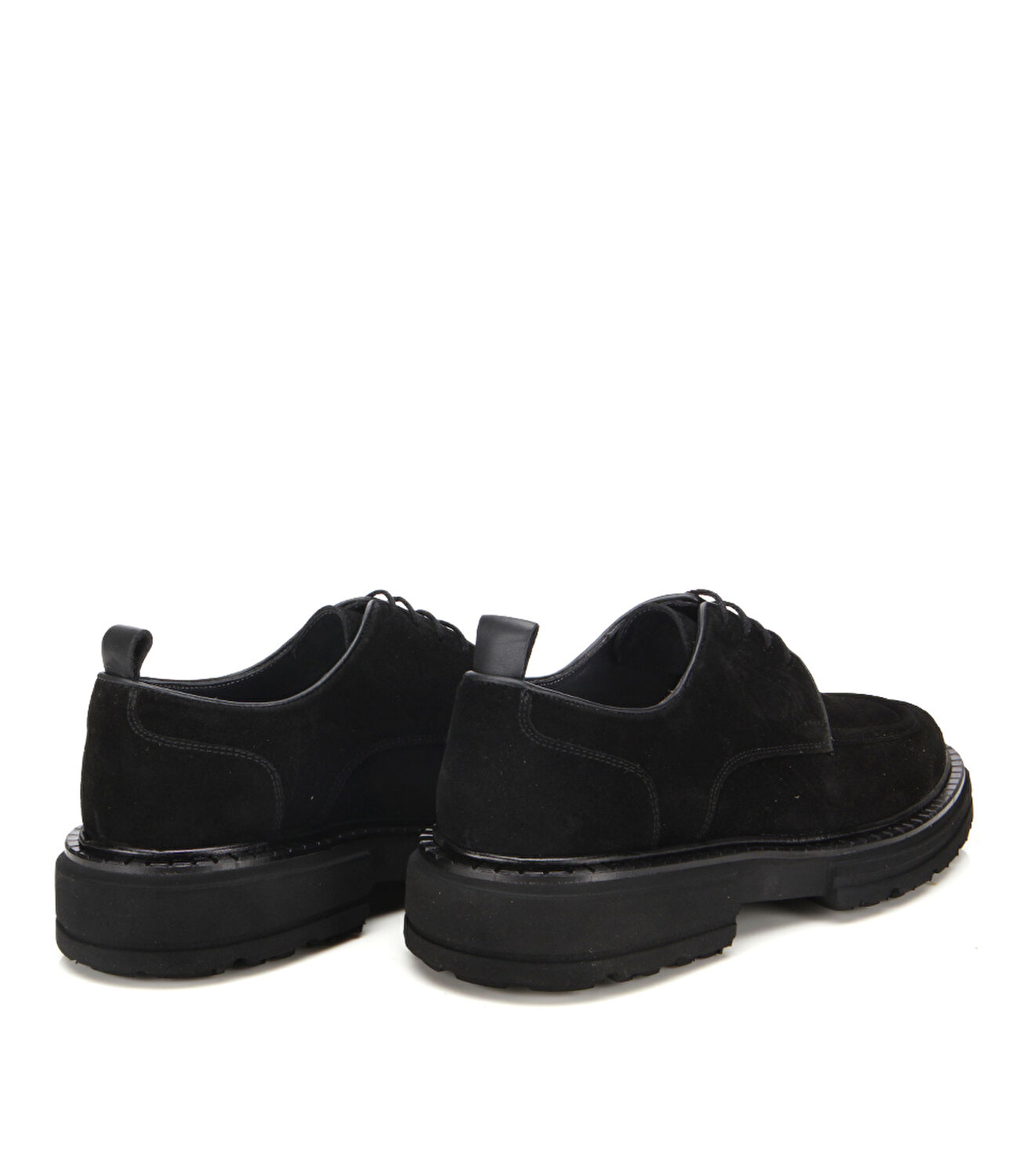 Erkek Süet Deri Siyah Kalın Tabanlı Günlük Ayakkabı