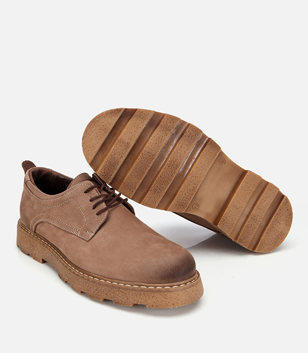 Erkek Nubuk Deri Bej Termo Taban Günlük Ayakkabı