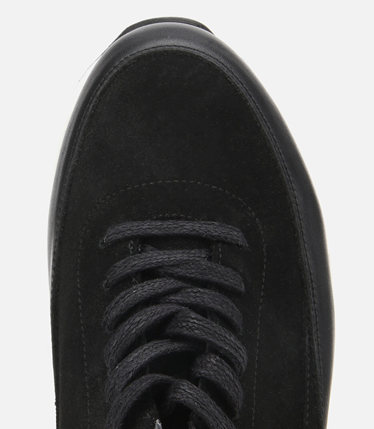 Erkek Süet Deri Siyah Kalın Tabanlı Spor Ayakkabı