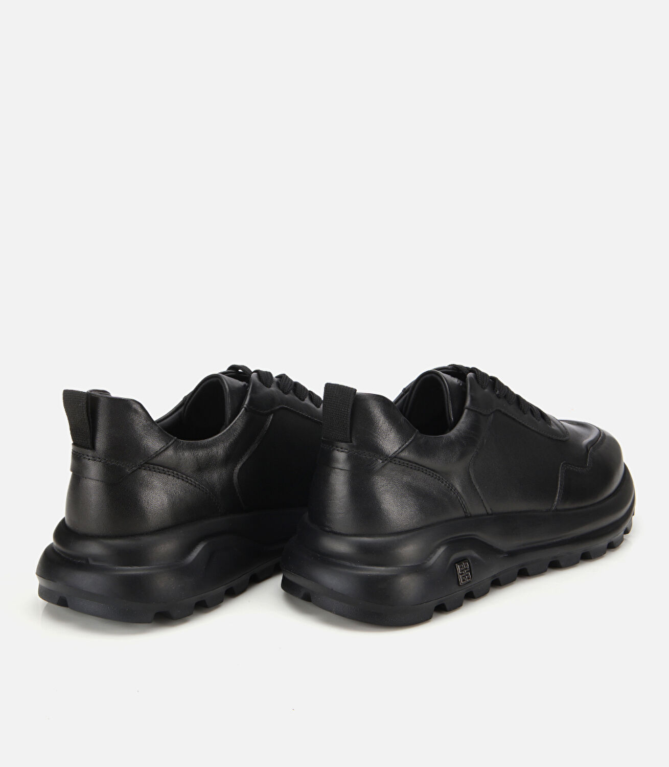 Erkek Deri Siyah Comfort Yüksek Tabanlı Spor Ayakkabı