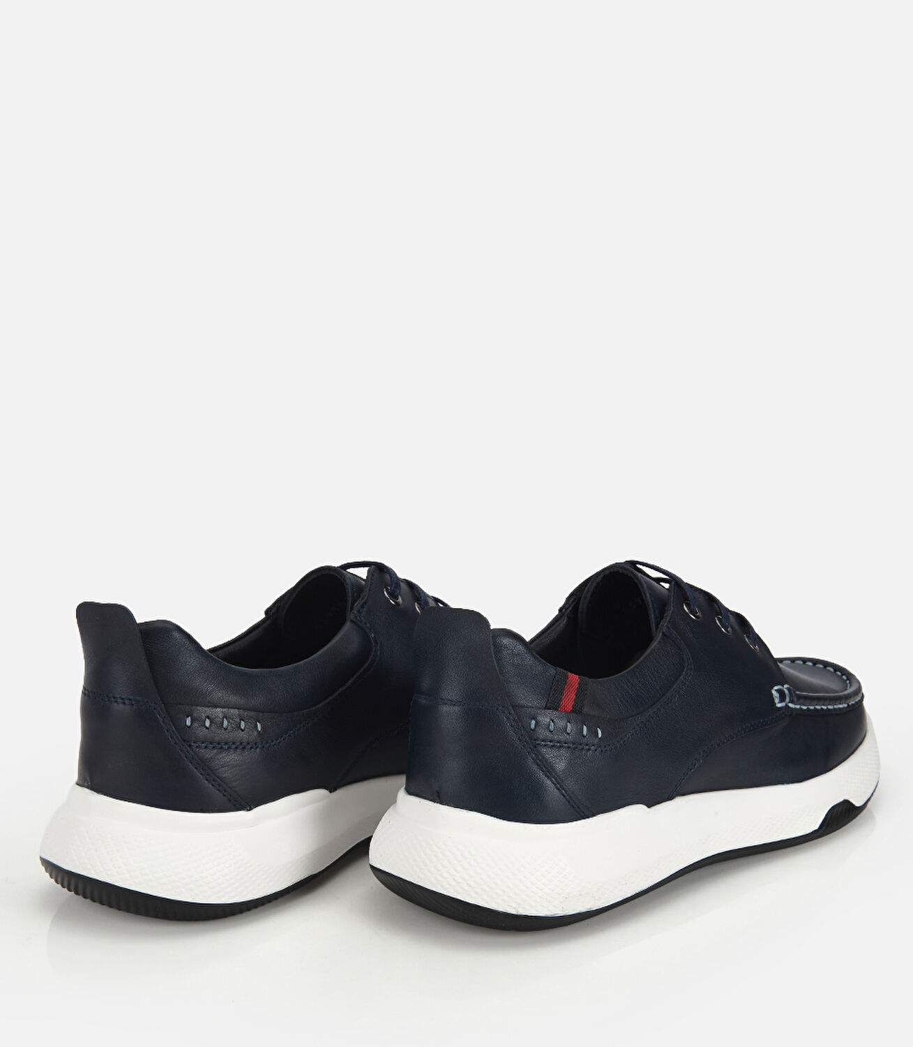 Erkek Deri Lacivert Dikiş Detaylı Günlük Ayakkabı