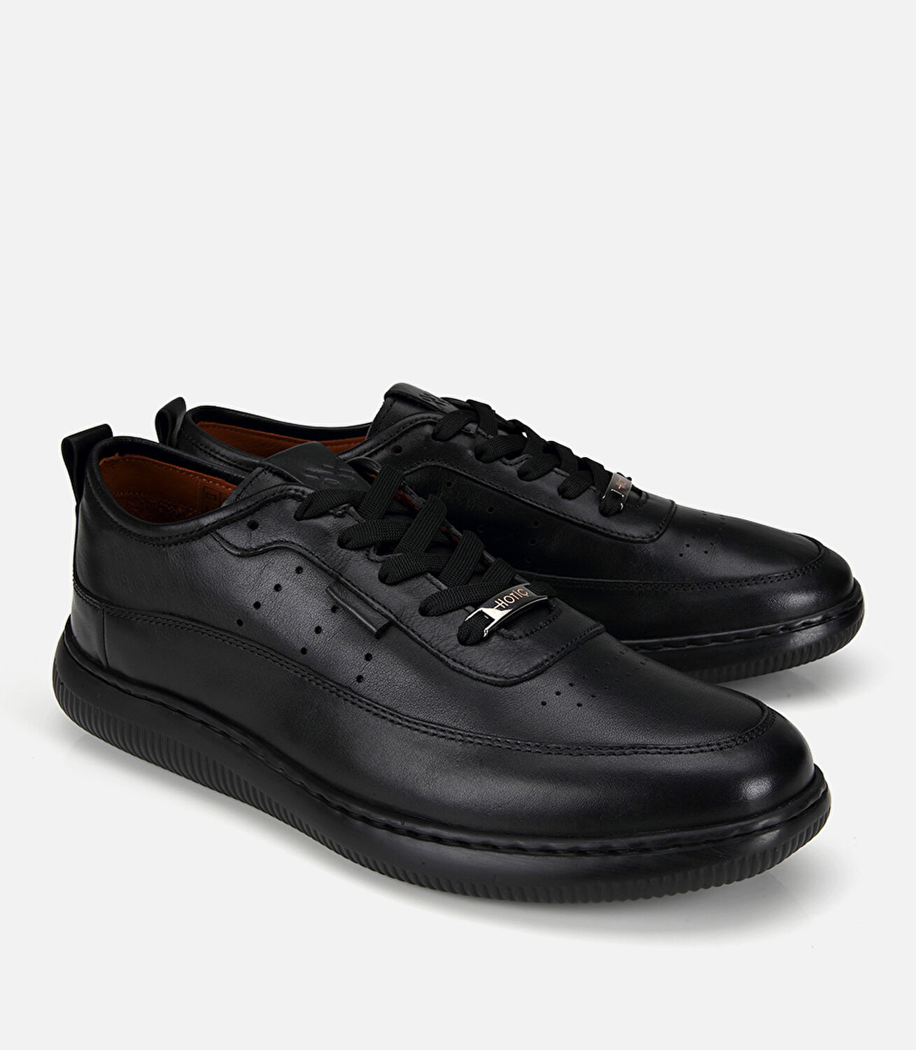 Erkek Deri Siyah Yumuşak Dokulu Spor Ayakkabı