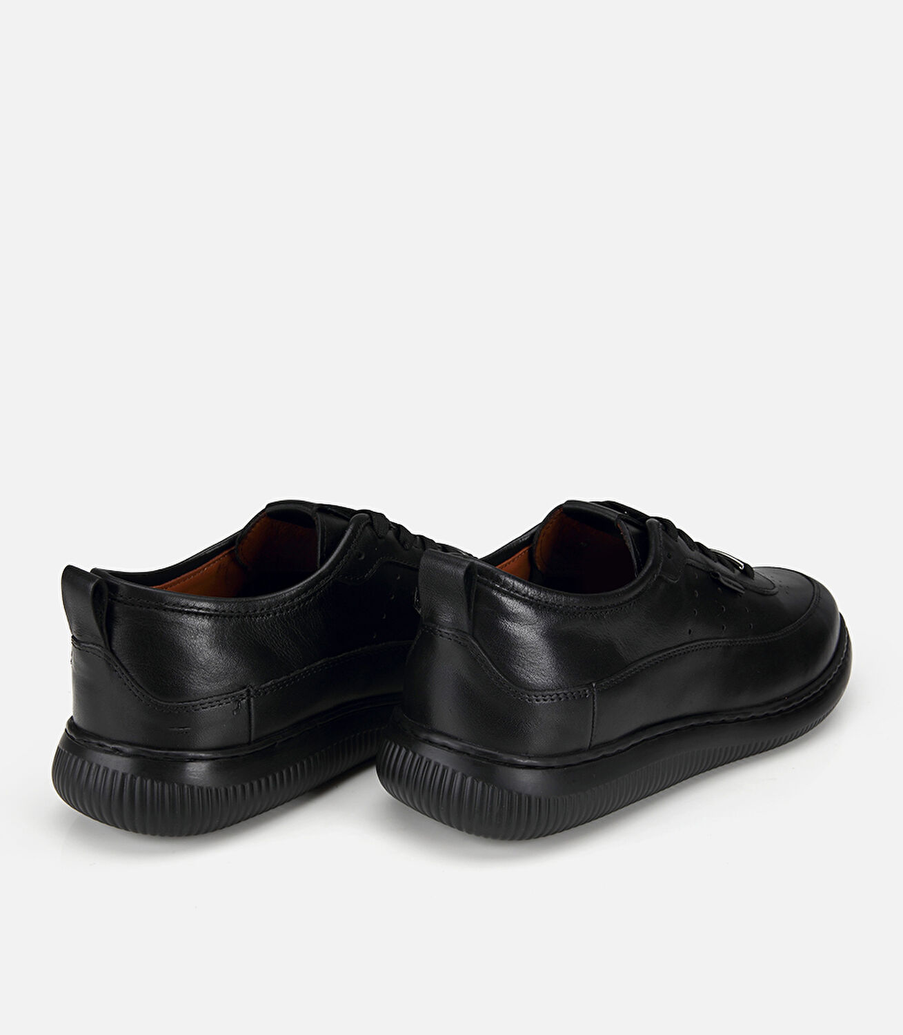 Erkek Deri Siyah Yumuşak Dokulu Spor Ayakkabı