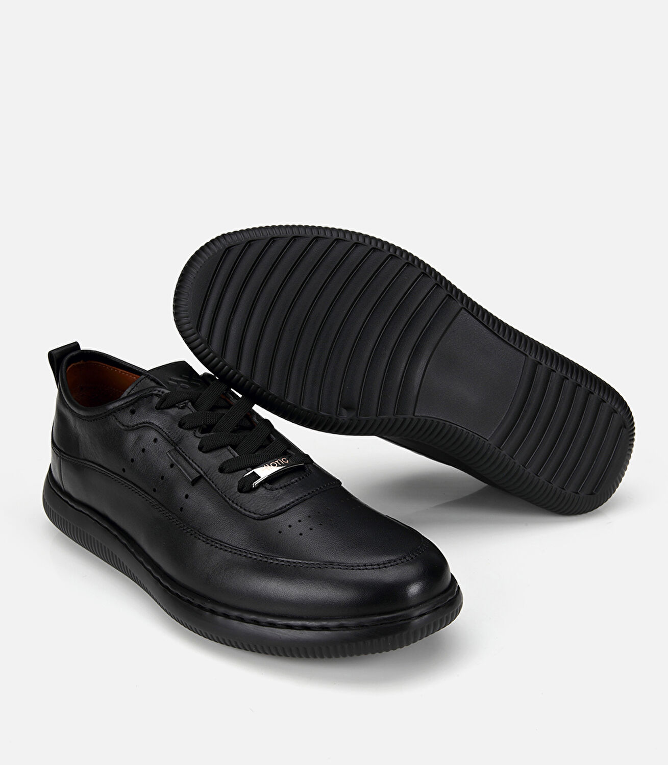 Erkek Deri Siyah Yumuşak Dokulu Spor Ayakkabı