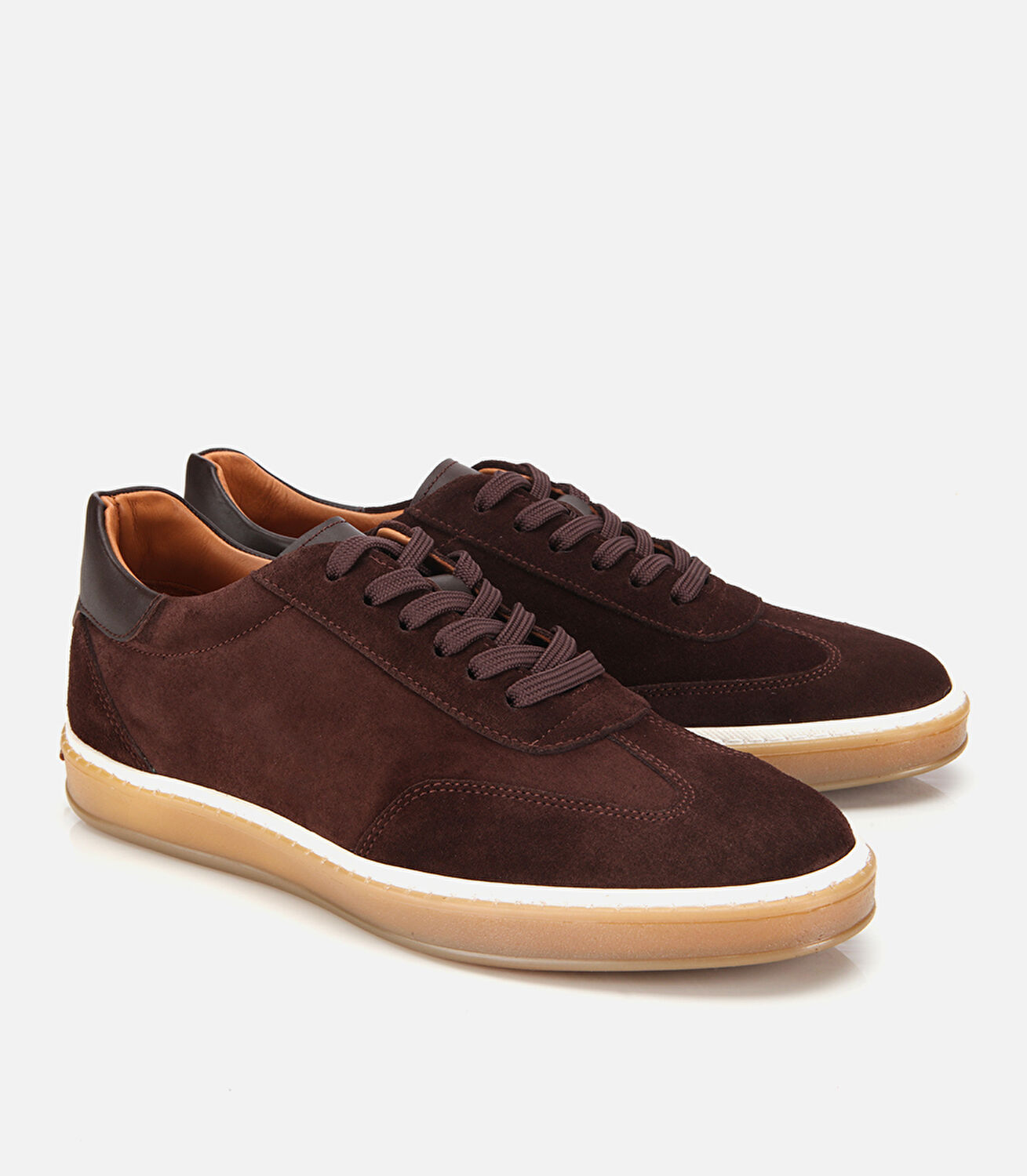 Erkek Süet Deri Kahverengi Düz Günlük Ayakkabı