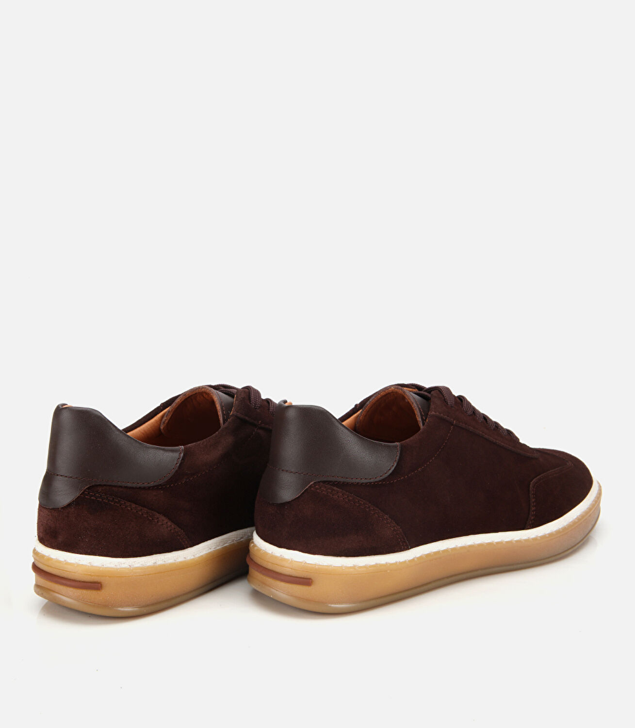 Erkek Süet Deri Kahverengi Düz Günlük Ayakkabı