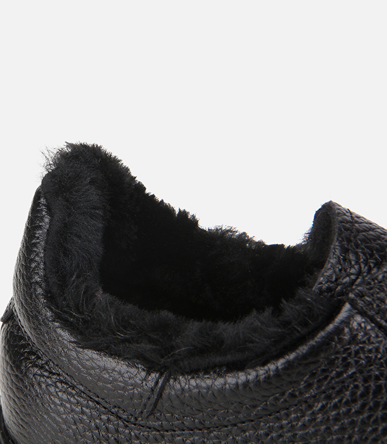 Erkek Deri Siyah İçi Kürklü Düz Günlük Ayakkabı