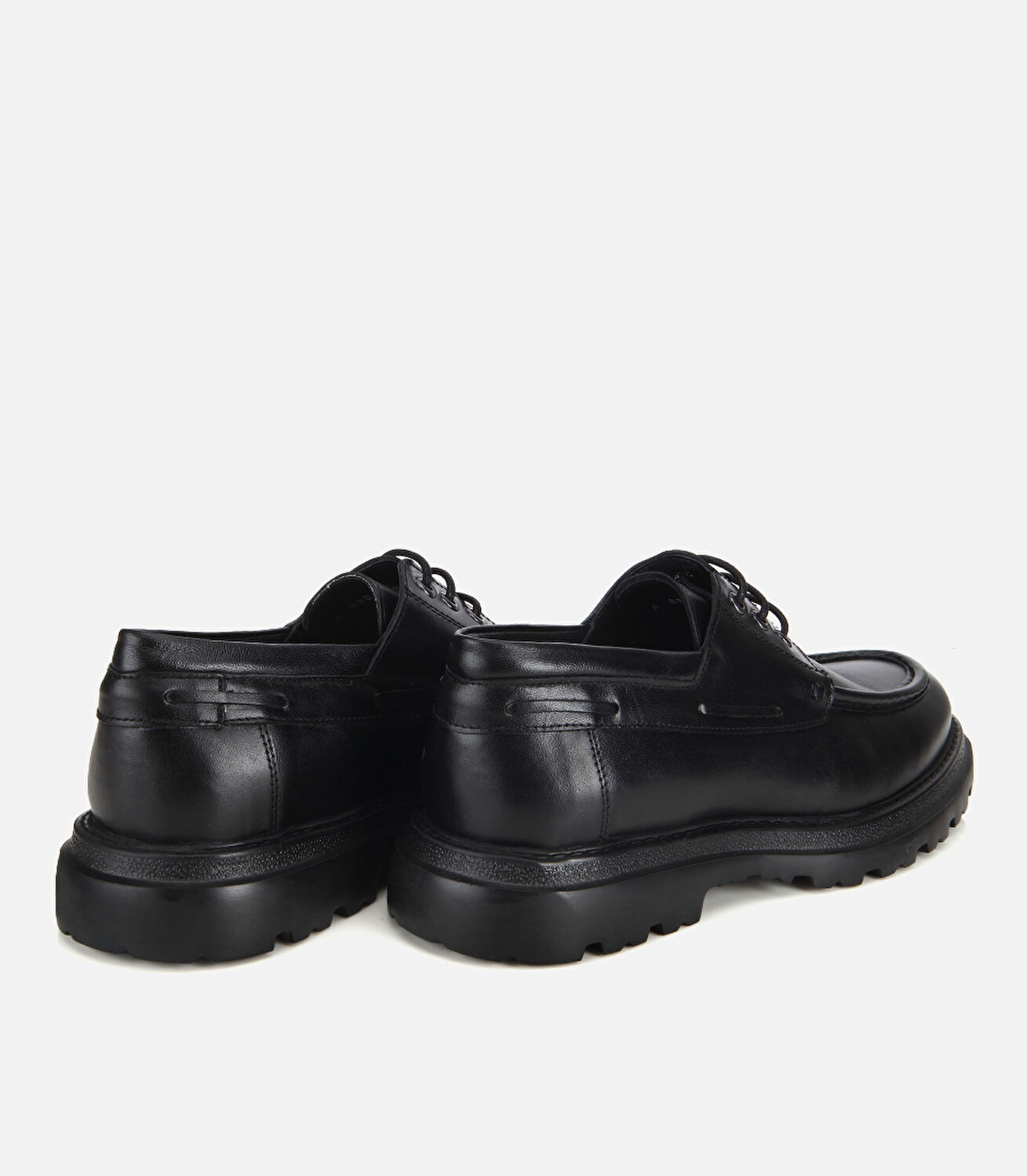 Erkek Deri Siyah Dikiş Detaylı Kalın Tabanlı Günlük Ayakkabı