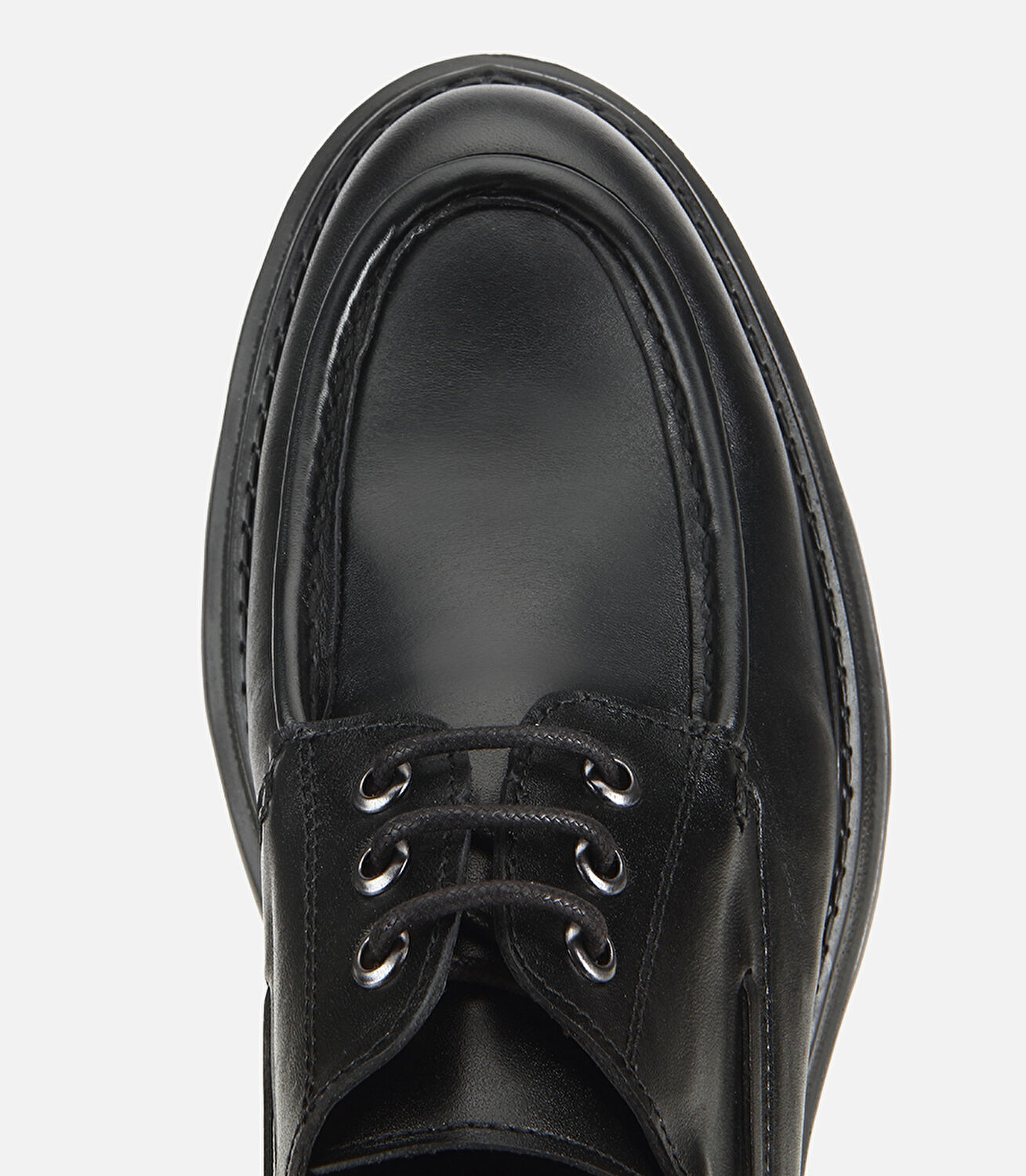 Erkek Deri Siyah Dikiş Detaylı Kalın Tabanlı Günlük Ayakkabı