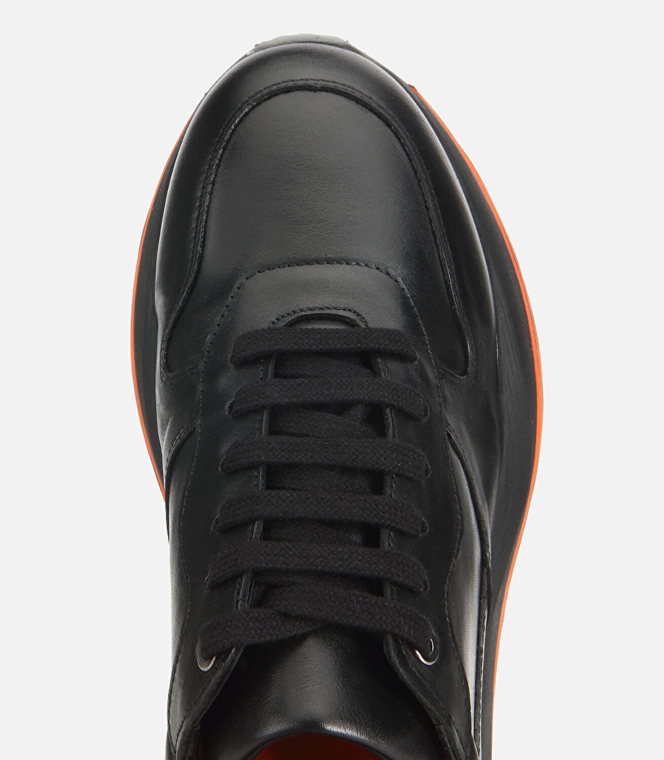 Erkek Deri Siyah Yüksek Tabanlı Spor Ayakkabı