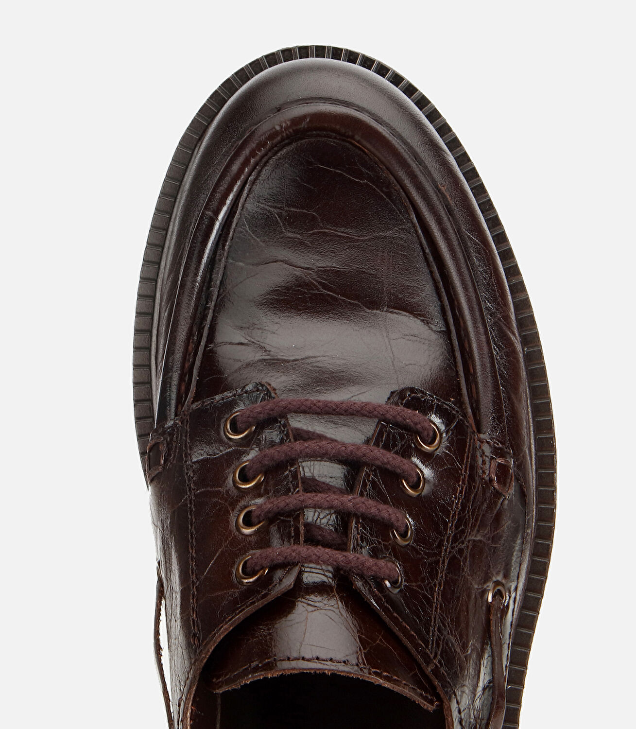 Erkek Deri Kahverengi Dikiş Detaylı Kalın Tabanlı Günlük Ayakkabı