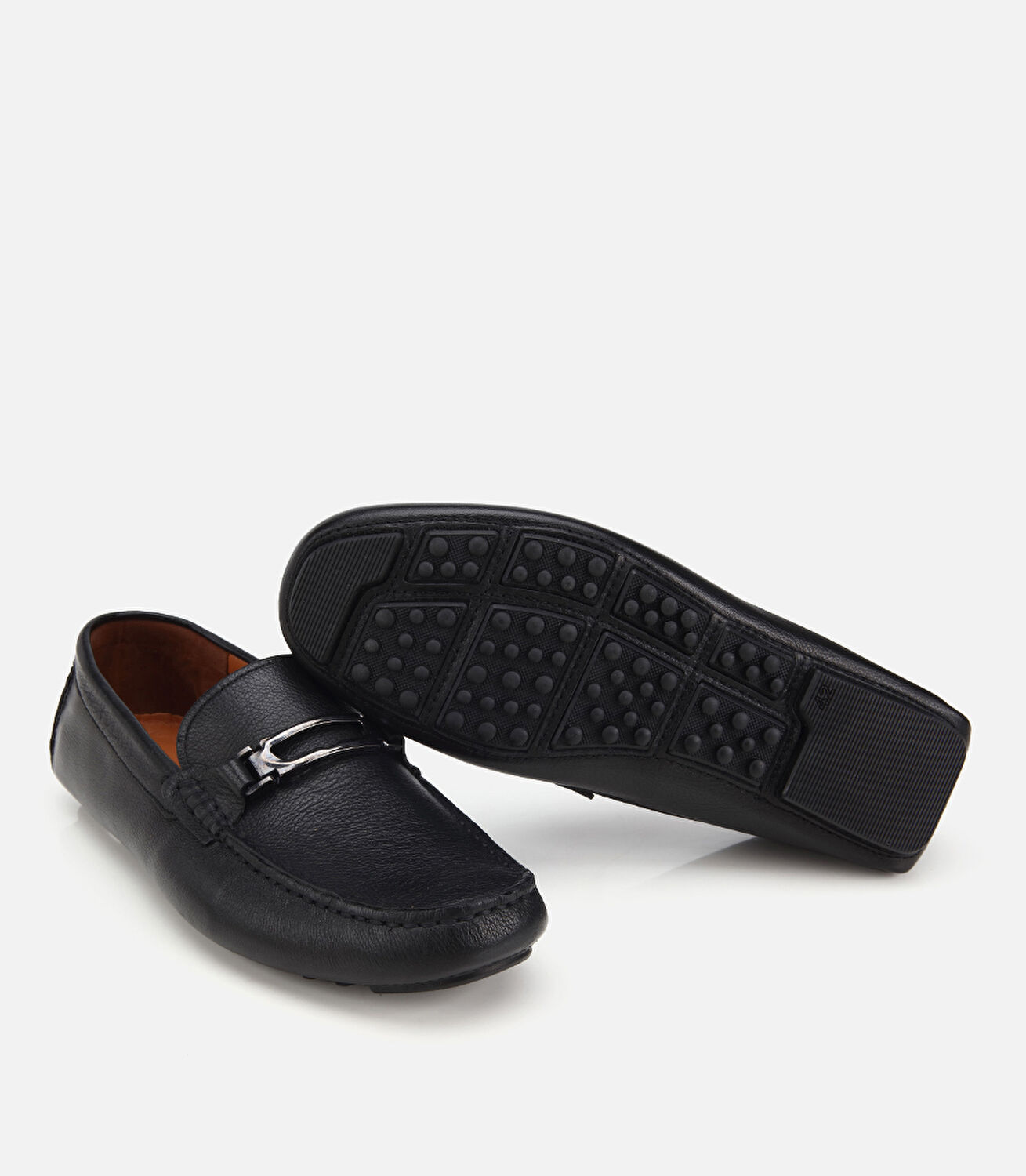 Erkek Deri Siyah Toka Detaylı Günlük Loafer