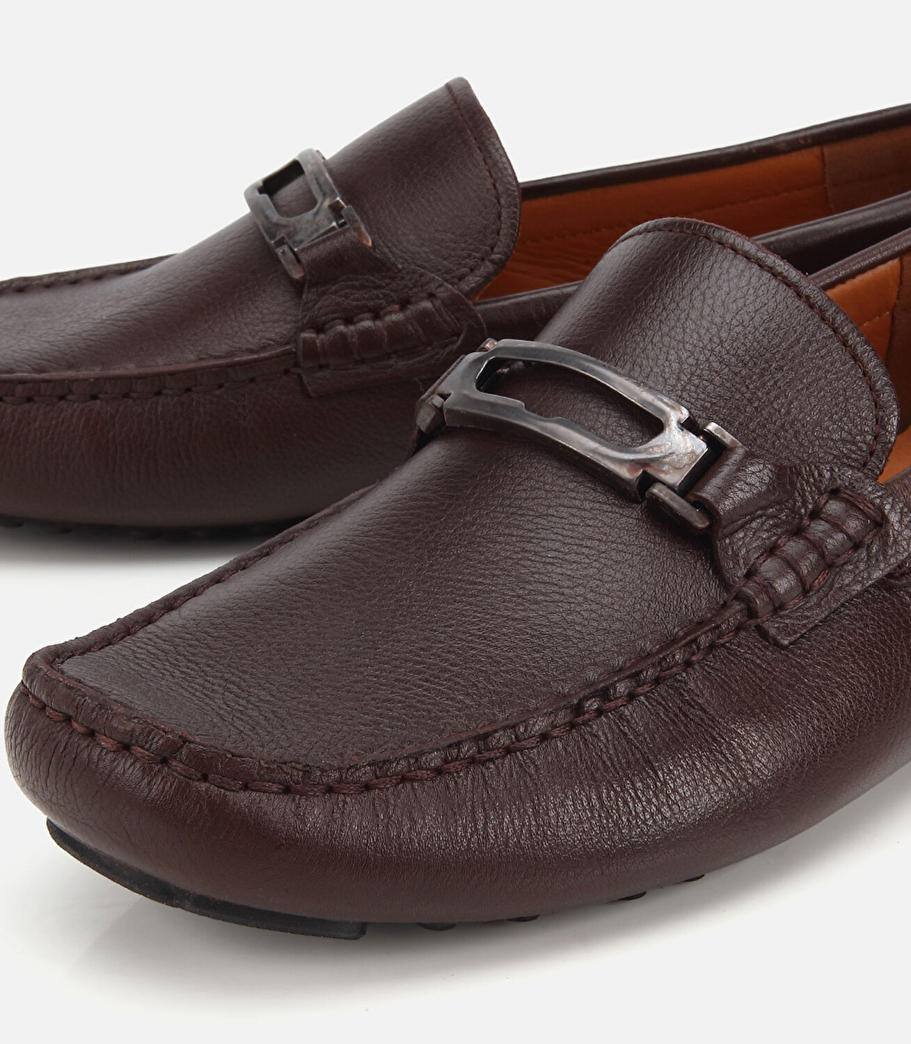 Erkek Deri Kahverengi Toka Detaylı Günlük Loafer