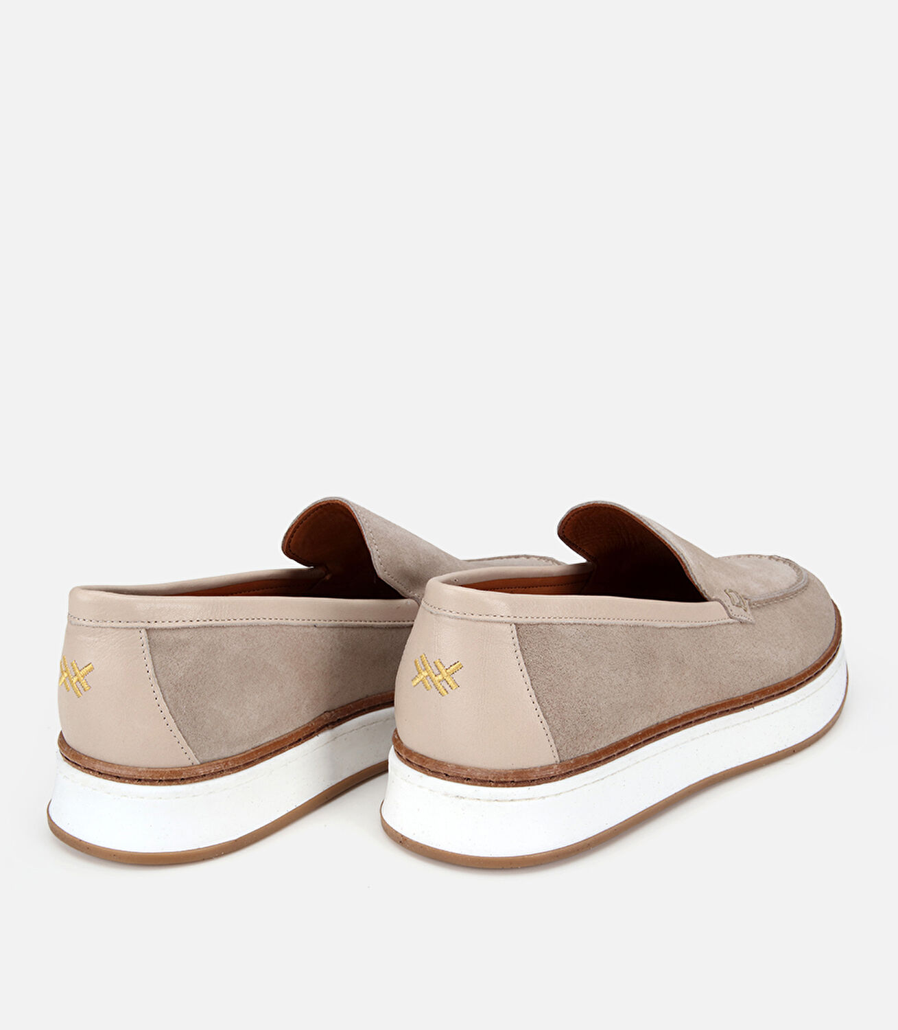 Erkek Süet Deri Bej Kalın Tabanlı Günlük Loafer