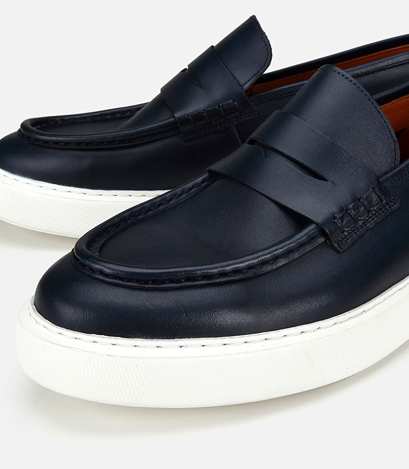 Erkek  Deri Lacivert Kalın Tabanlı Günlük Loafer