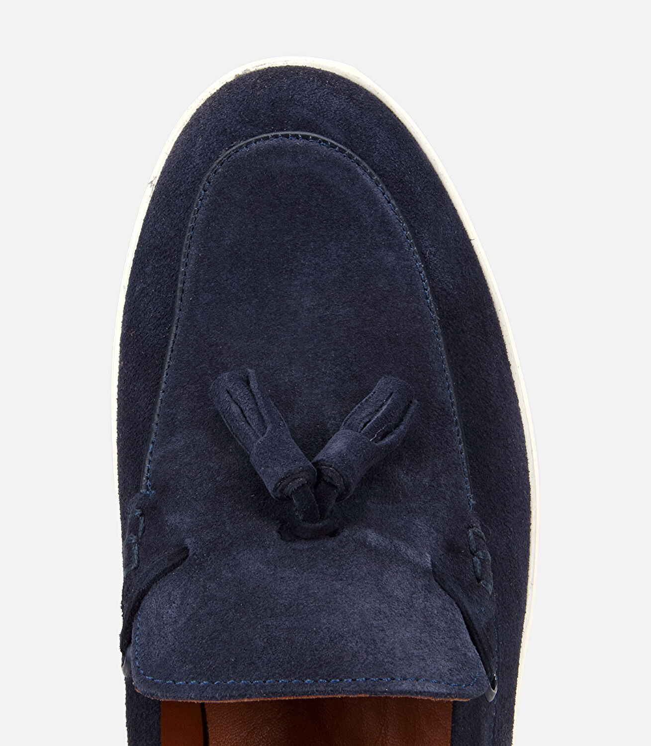 Erkek Süet Deri Lacivert Püskül Detaylı Günlük Loafer