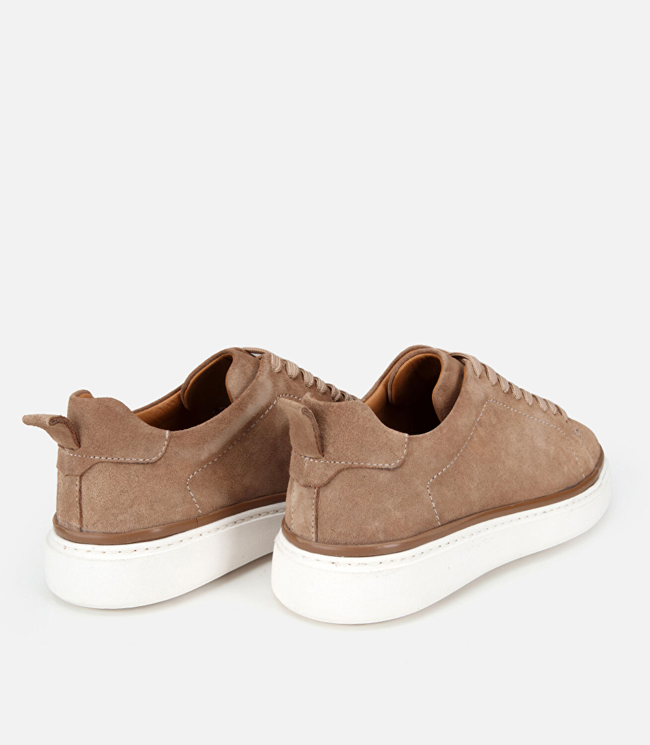 Erkek  Süet Deri Bej Dikiş Detaylı Günlük Ayakkabı