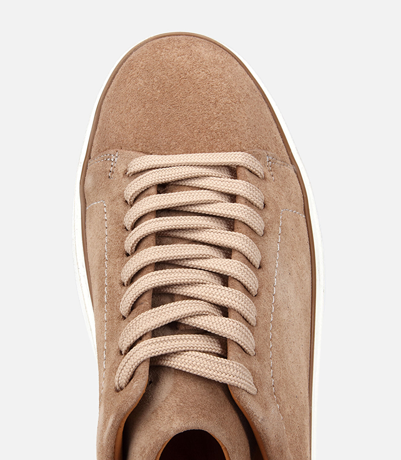 Erkek  Süet Deri Bej Dikiş Detaylı Günlük Ayakkabı