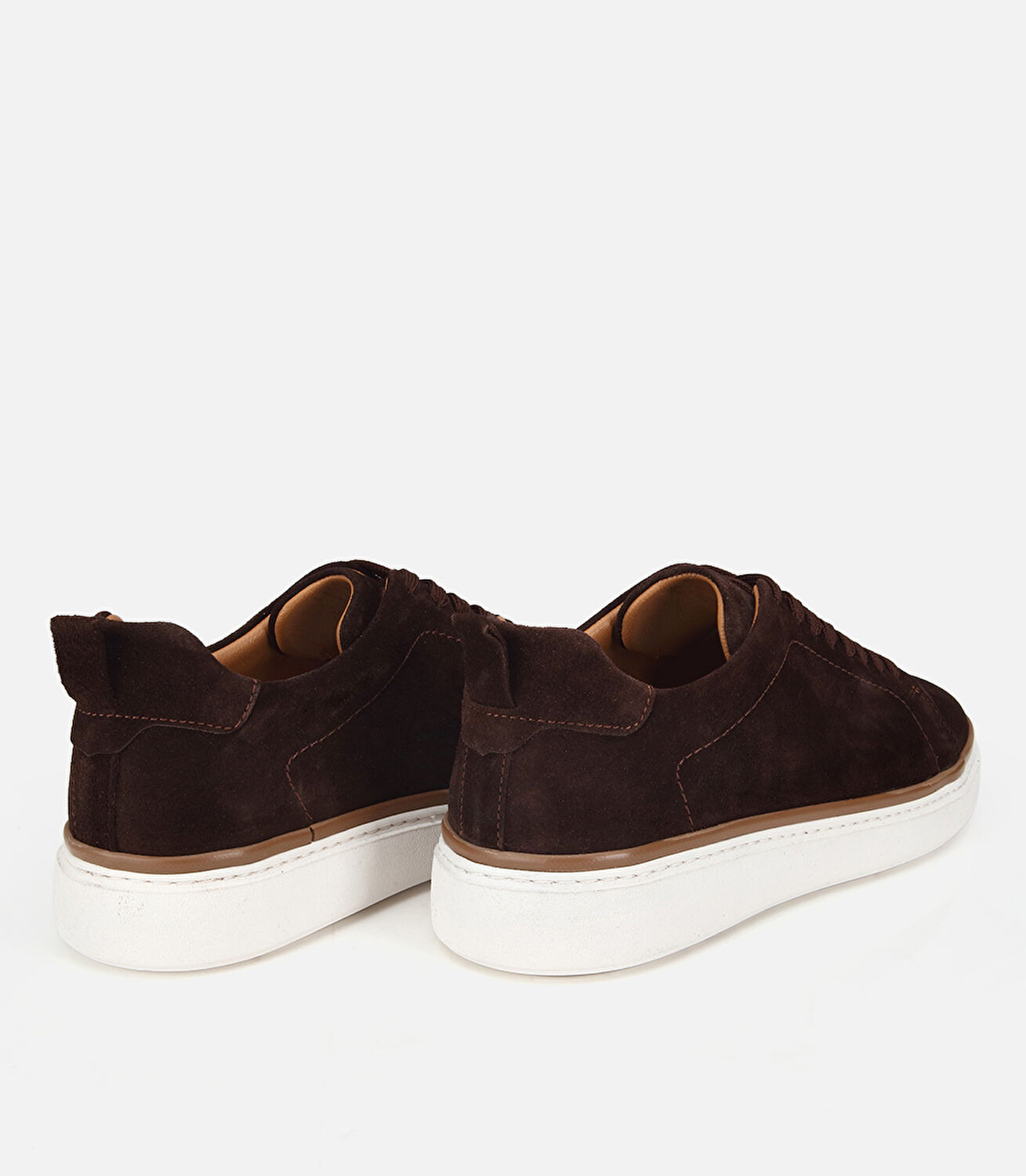 Erkek  Süet Deri Kahverengi Dikiş Detaylı Günlük Ayakkabı