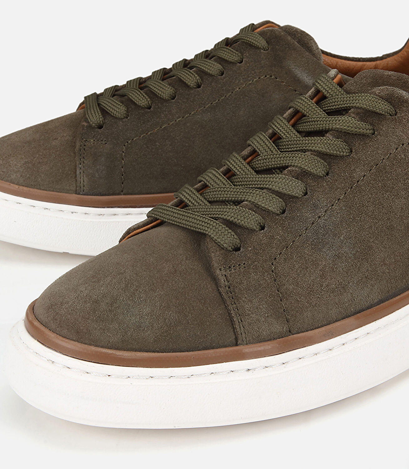 Erkek  Süet Deri Haki Dikiş Detaylı Günlük Ayakkabı