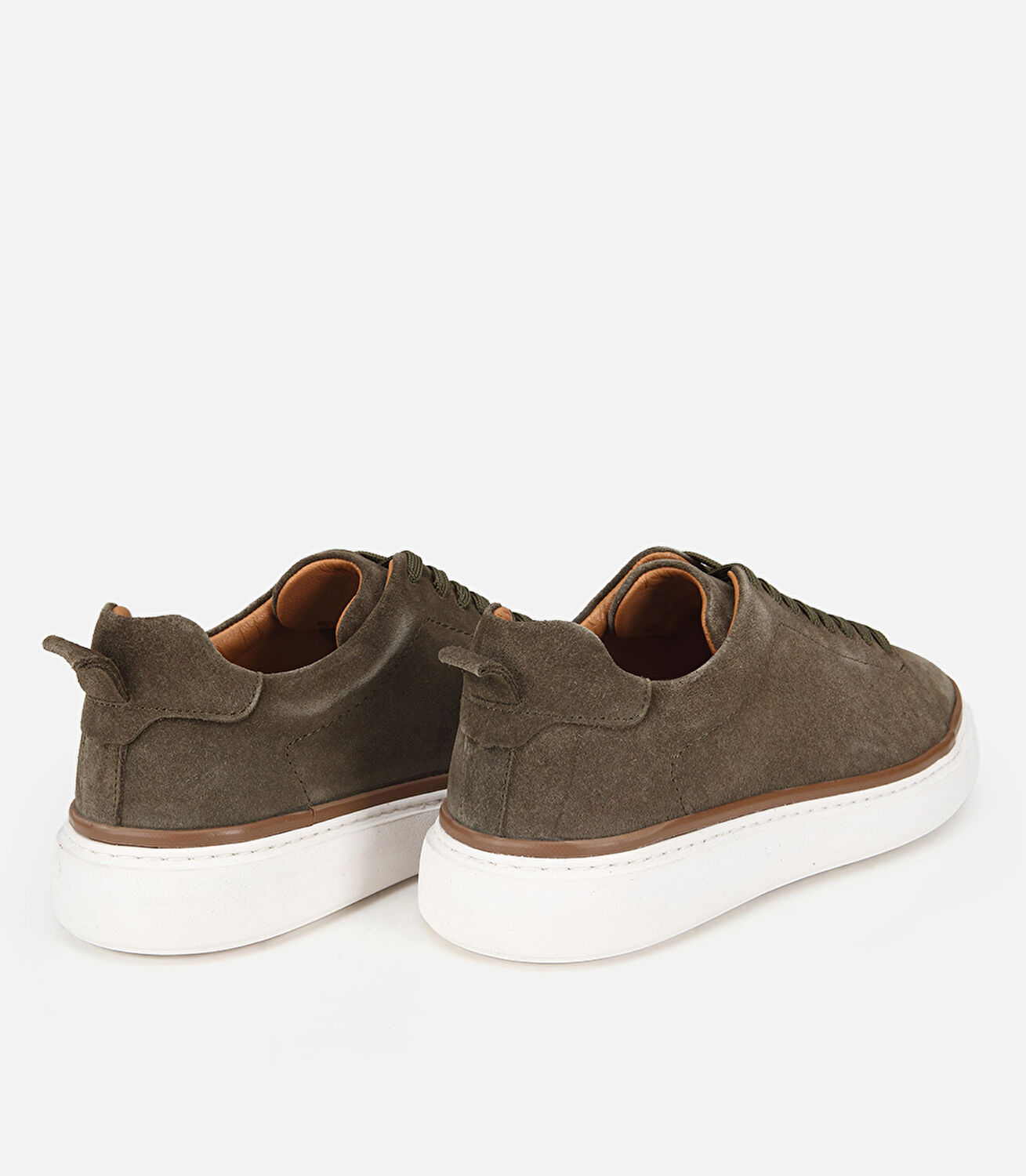 Erkek  Süet Deri Haki Dikiş Detaylı Günlük Ayakkabı